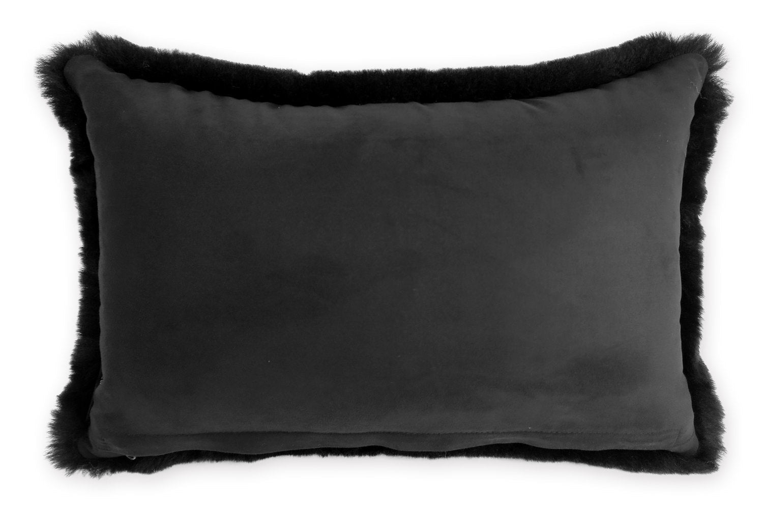 The LOVE ラブ ムートン クッション (ブラック) 45×30cm 中材付 - HOUSE OF JAPAN Shop