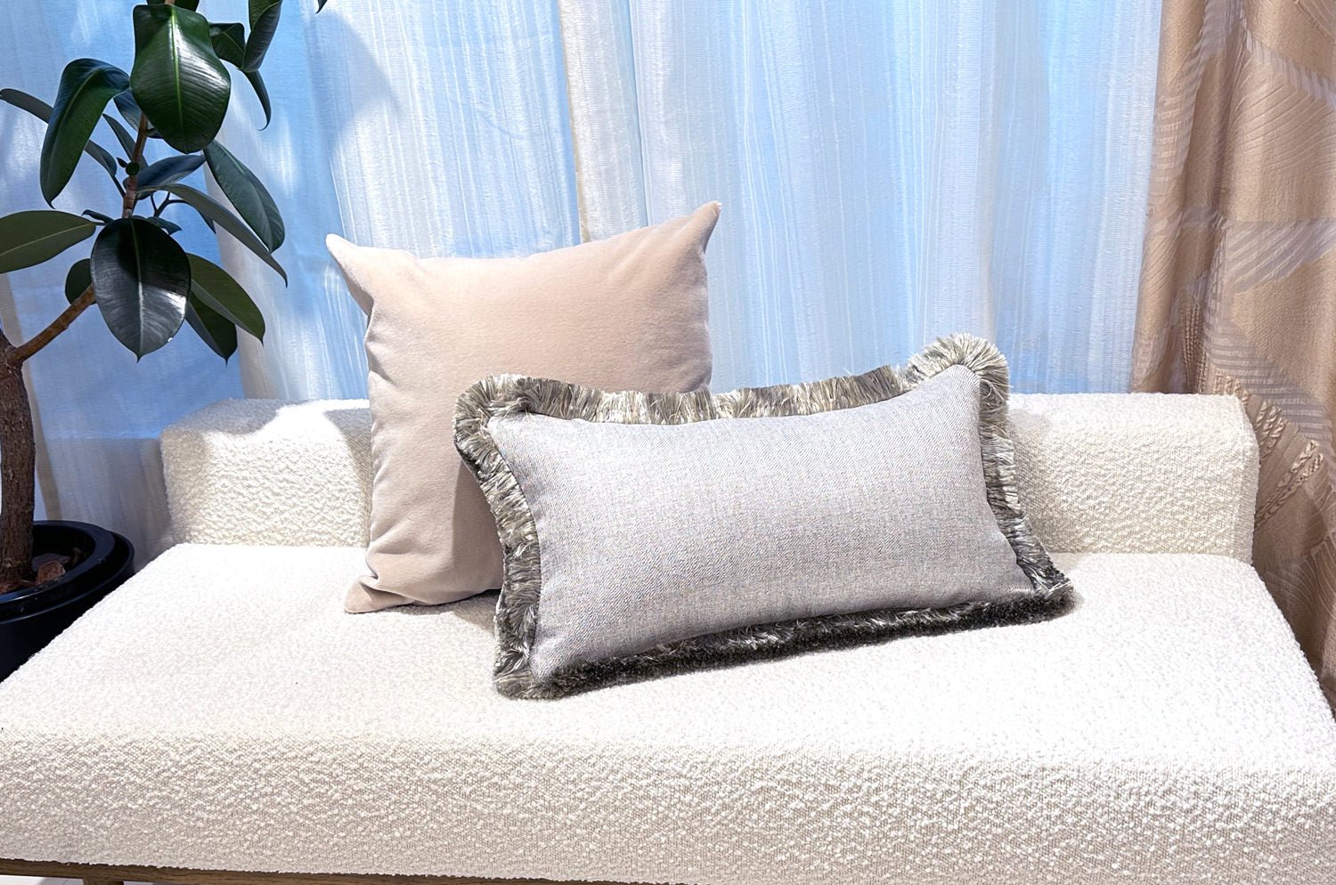 The Luxury fringe ラグジュアリーフリンジクッション 60(70)cm×33(43)cm 中材付 - HOUSE OF JAPAN Shop