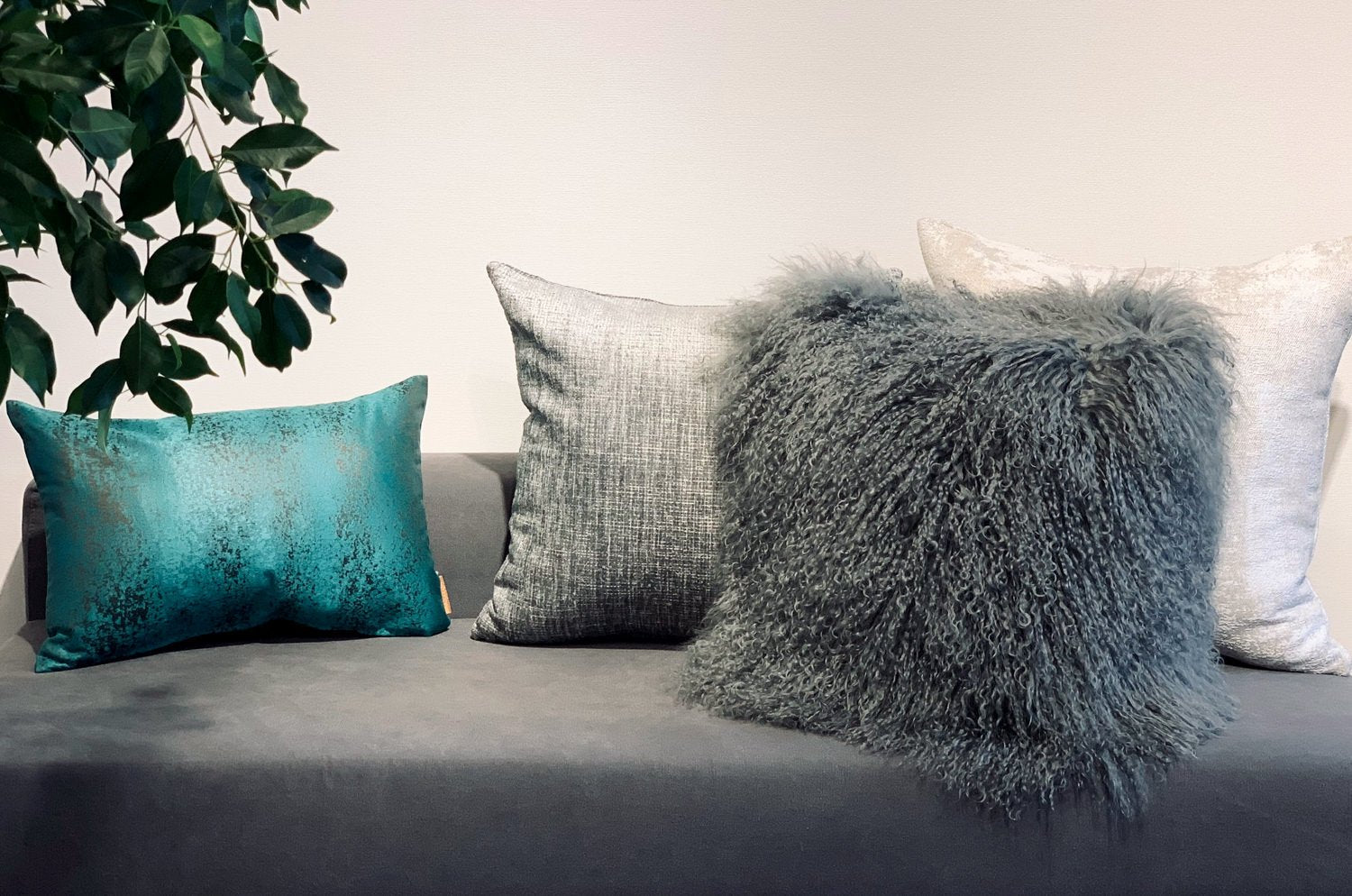 The Luxury Tibet Lamb 全面チベットラムクッションカバー (ドゥリズルグレー) 40×40cm - HOUSE OF JAPAN Shop