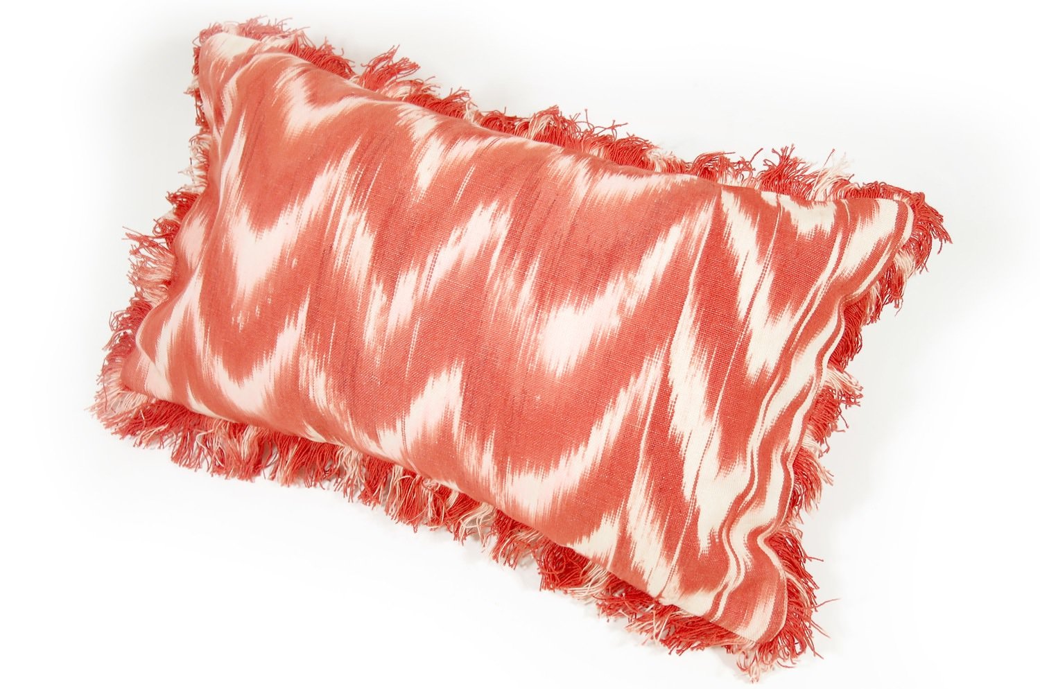 The Majorca シェブロンストライプコットンフリンジクッション レッド 50×30cm 中材付 - HOUSE OF JAPAN Shop