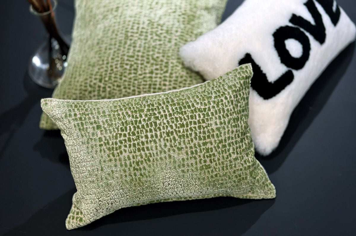 The MANDAL マンダル イギリス製ジャガードベルベット×リネン クッションカバー Seafoam(シーフォーム) 45×45cm - HOUSE OF JAPAN Shop