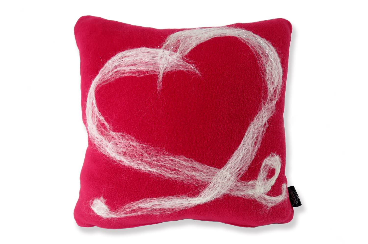 The Message - Heart ハンドメイドメッセージレッドフリースクッション 35×35cm 中材付 - HOUSE OF JAPAN Shop