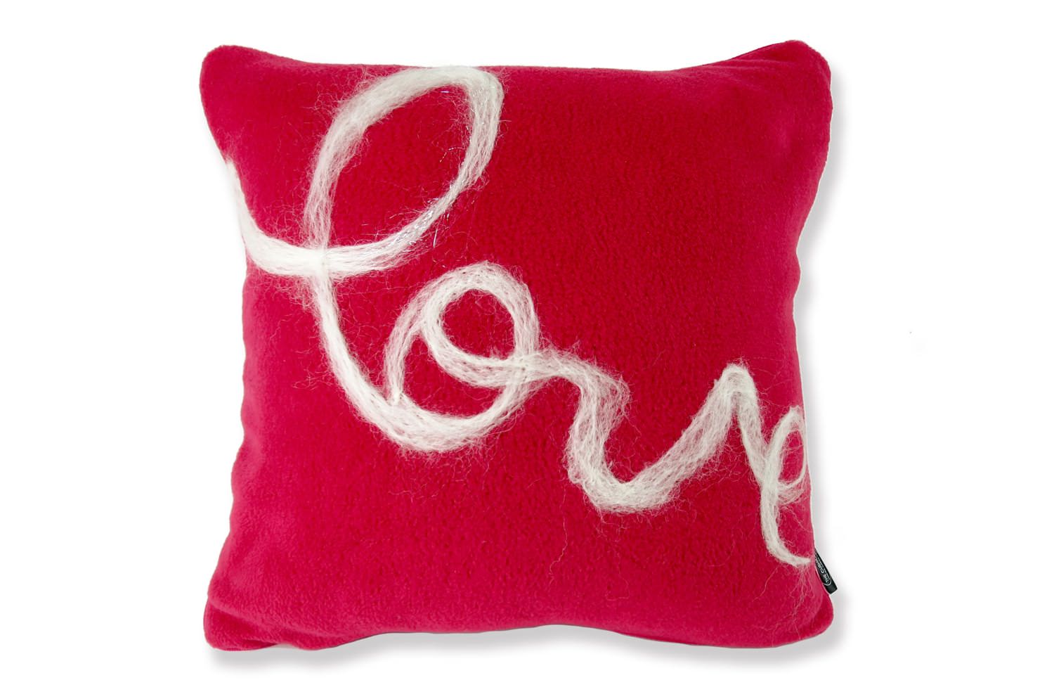 The Message - Love ハンドメイドメッセージレッドフリースクッション 35×35cm 中材付 - HOUSE OF JAPAN Shop