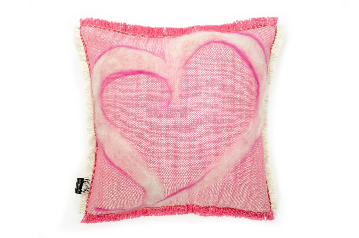 The Message - LOVE Heart ハンドメイドメッセージクッション ピンク 35×35cm 中材付 - HOUSE OF JAPAN Shop