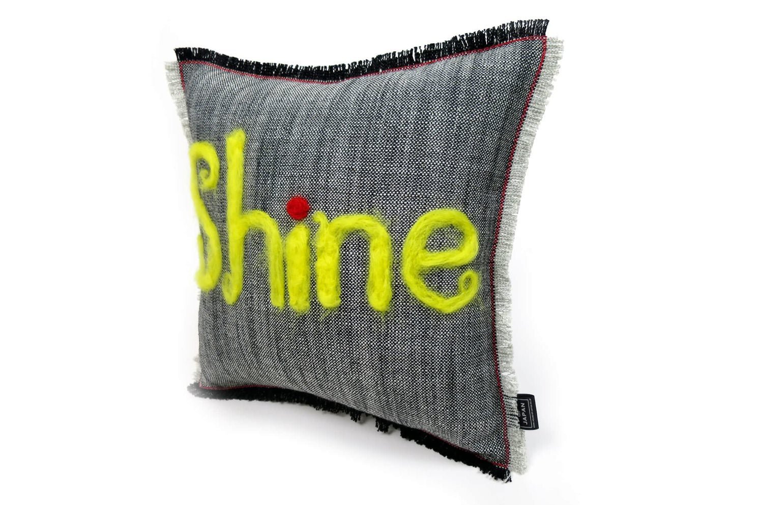 The Message - Shine ハンドメイドメッセージクッション ブラック 35×35cm 中材付 - HOUSE OF JAPAN Shop