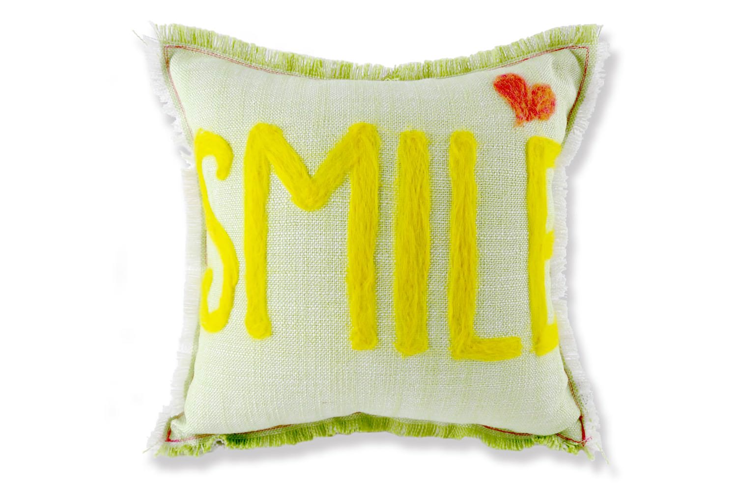 The Message - SMILE ハンドメイドメッセージクッション 35×35cm 中材付 - HOUSE OF JAPAN Shop