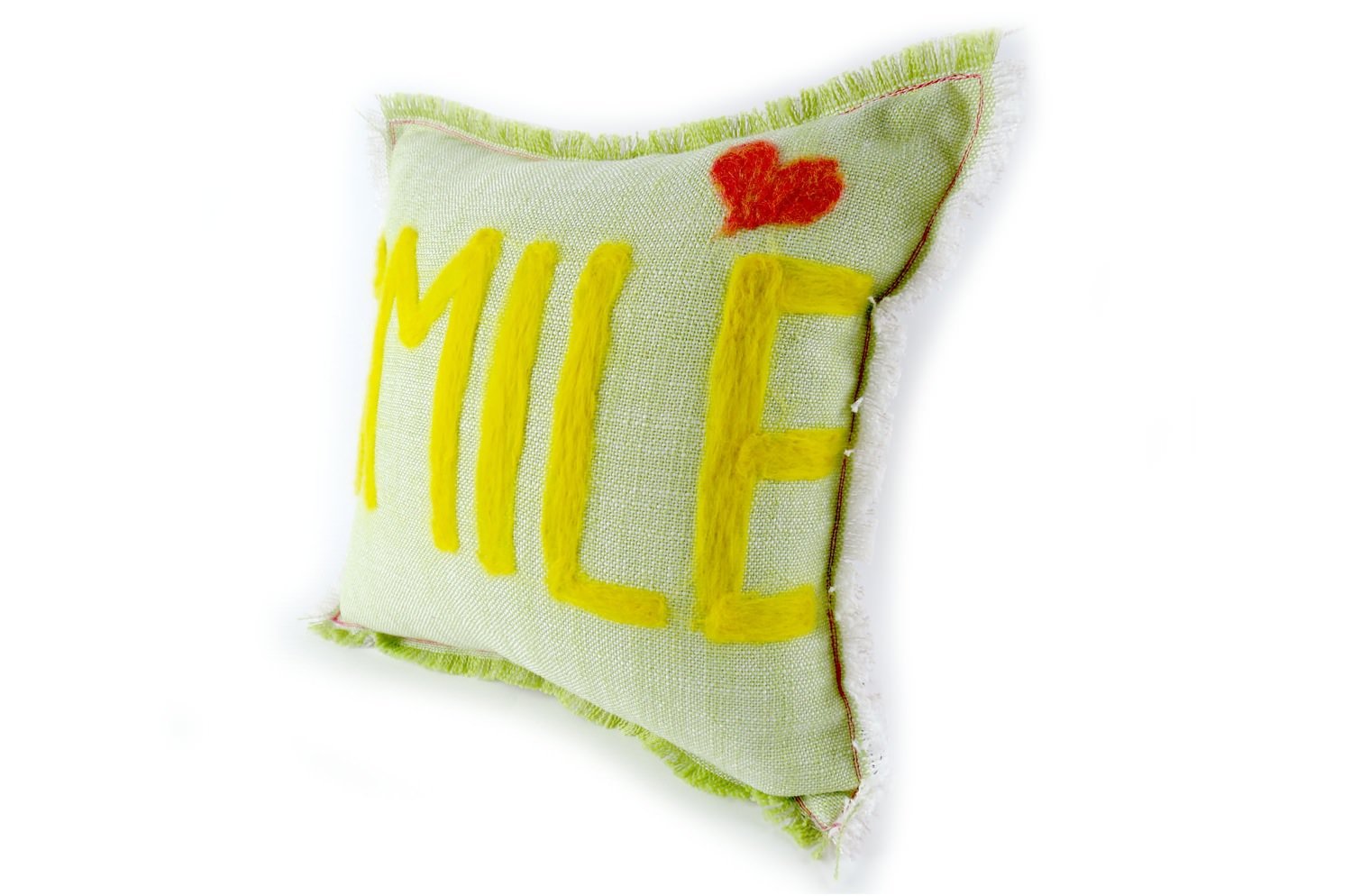 The Message - SMILE ハンドメイドメッセージクッション 35×35cm 中材付 - HOUSE OF JAPAN Shop