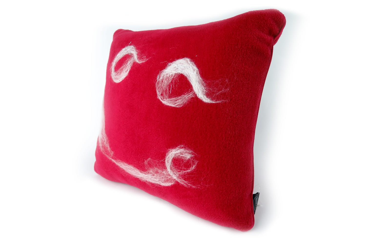 The Message - Smiley ハンドメイドメッセージレッドフリースクッション 35×35cm 中材付 - HOUSE OF JAPAN Shop