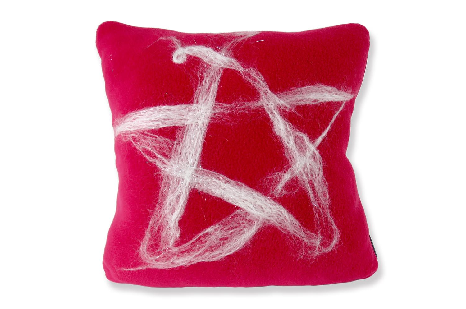 The Message - Star ハンドメイドメッセージレッドフリースクッション 35×35cm 中材付 - HOUSE OF JAPAN Shop