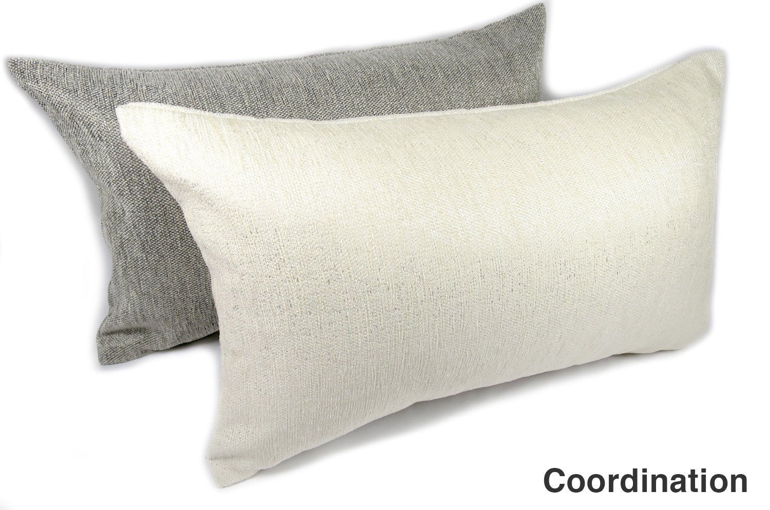 The Meta 光沢シュニール無地クッション パールホワイト 50×30cm 中材付 - HOUSE OF JAPAN Shop