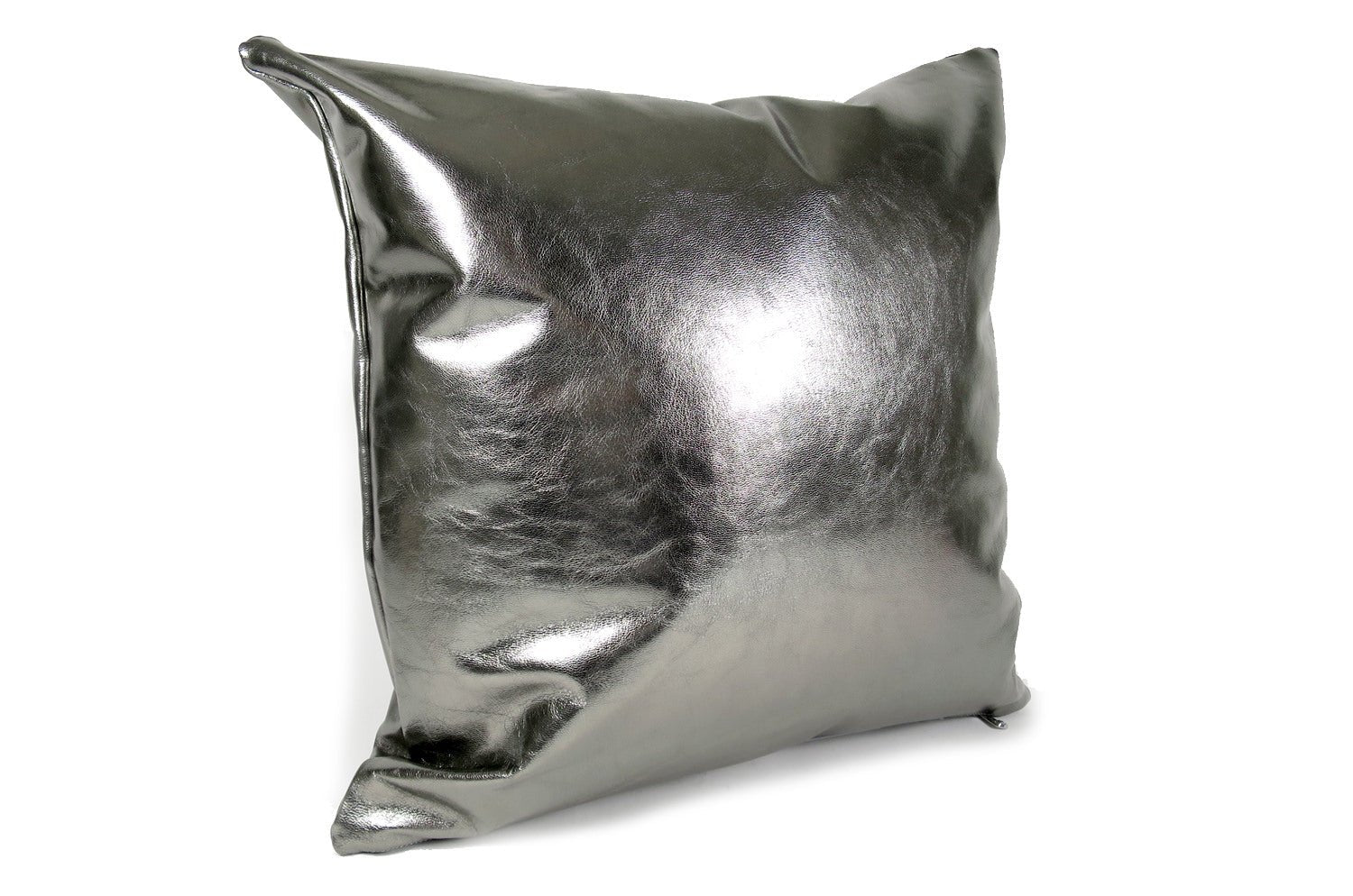 The Metal Goat leather ヤギ革クッション メタルシルバー箔 45×45cm 中材付 - HOUSE OF JAPAN Shop