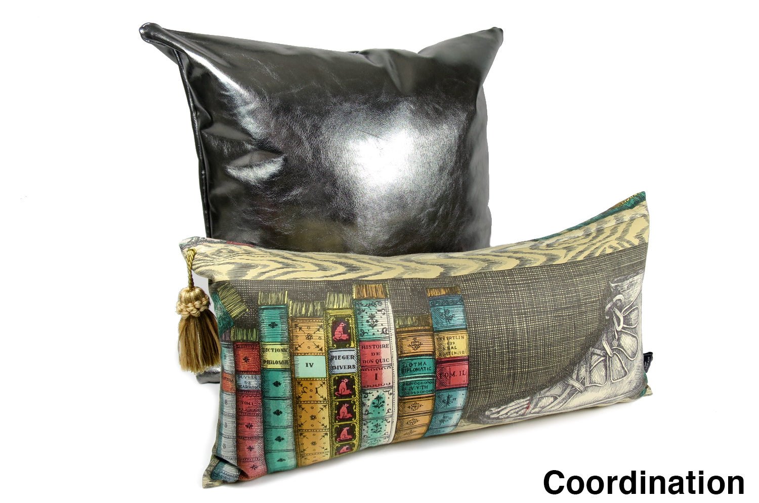 The Metal Goat leather ヤギ革クッション メタルシルバー箔 45×45cm 中材付 - HOUSE OF JAPAN Shop