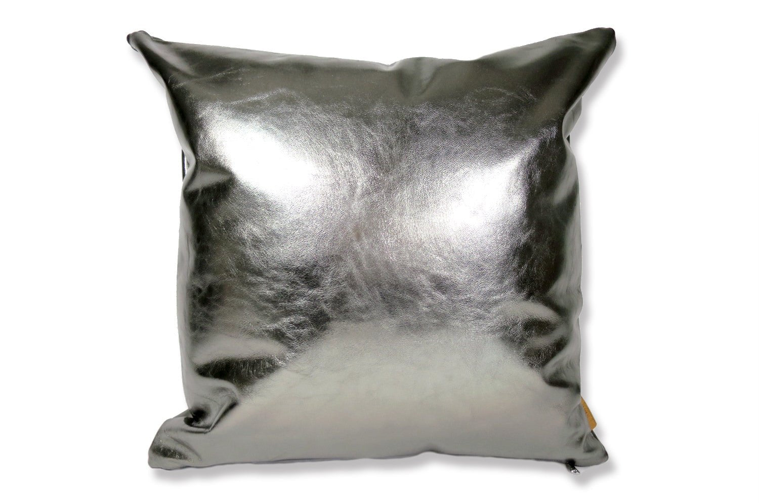 The Metal Goat leather ヤギ革クッション メタルシルバー箔 45×45cm 中材付 - HOUSE OF JAPAN Shop