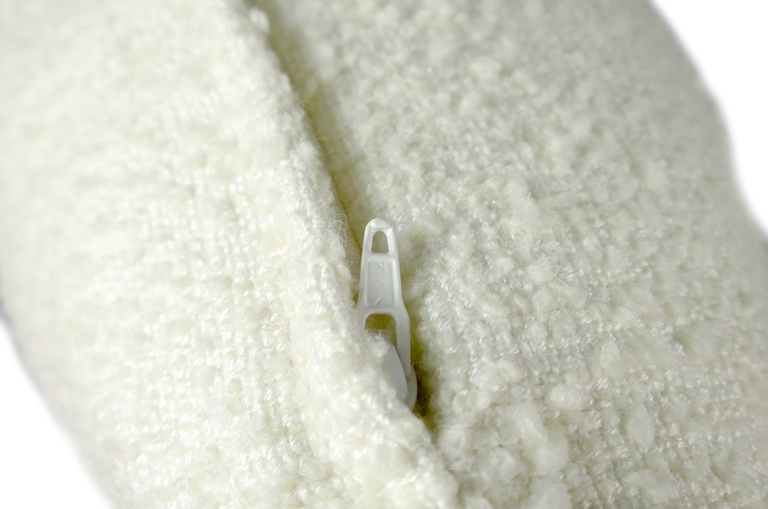 The METAPFORES by France メタフォール ブークレ センターフリンジ クッションカバー ホワイト 50×50cm - HOUSE OF JAPAN Shop