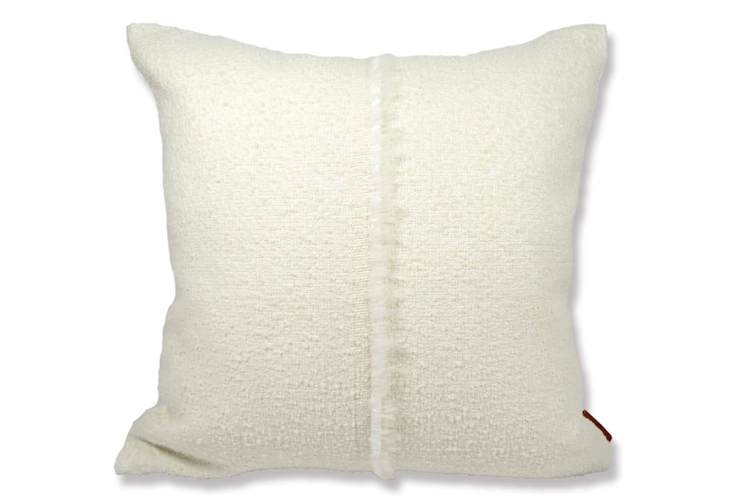 The METAPFORES by France メタフォール ブークレ センターフリンジ クッションカバー ホワイト 50×50cm - HOUSE OF JAPAN Shop