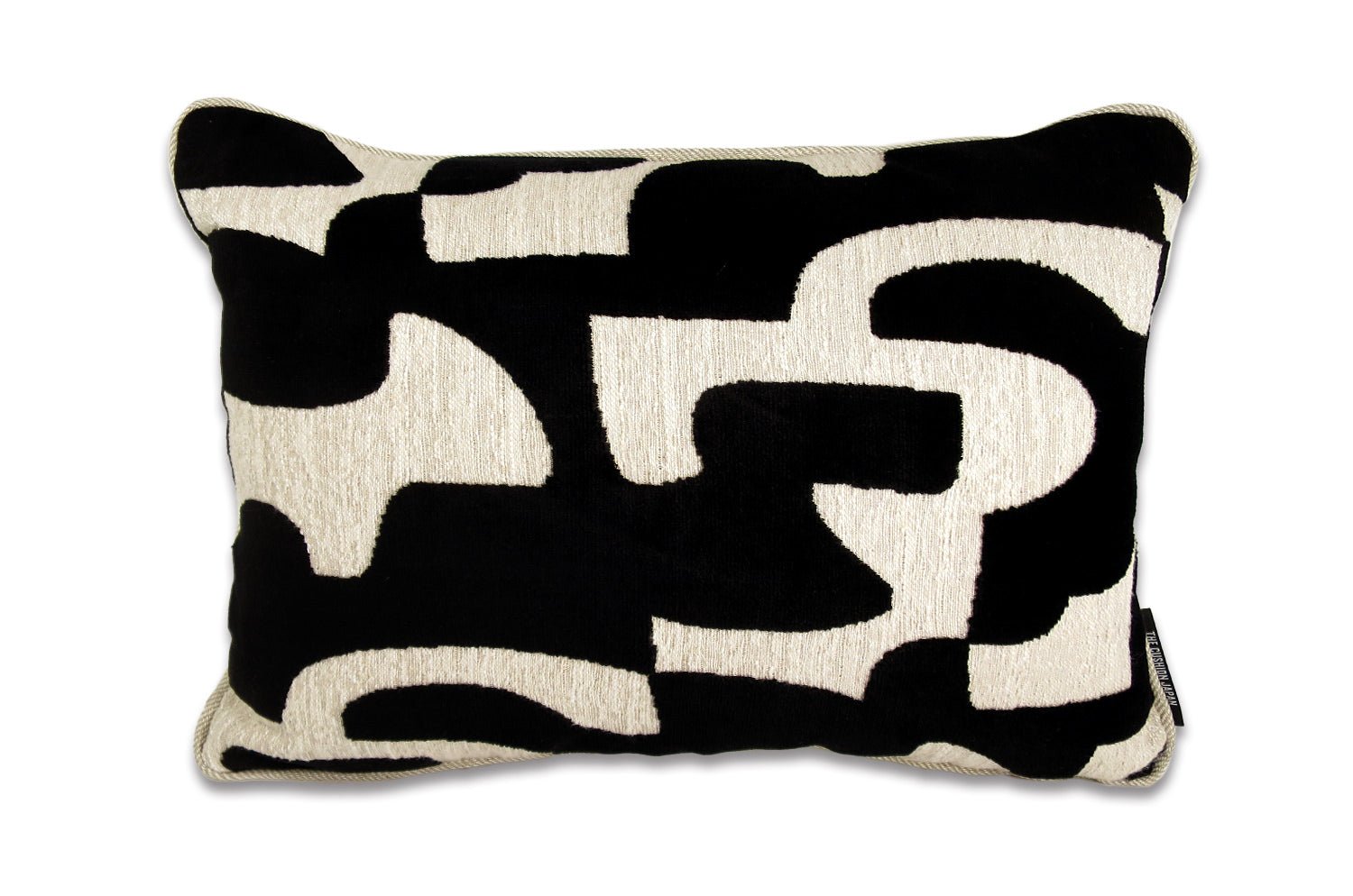 The Modern art mahori Velvet マオリ ジャカードベルベット クッション (リネンブラック) 45×33cm 中材付 - HOUSE OF JAPAN Shop