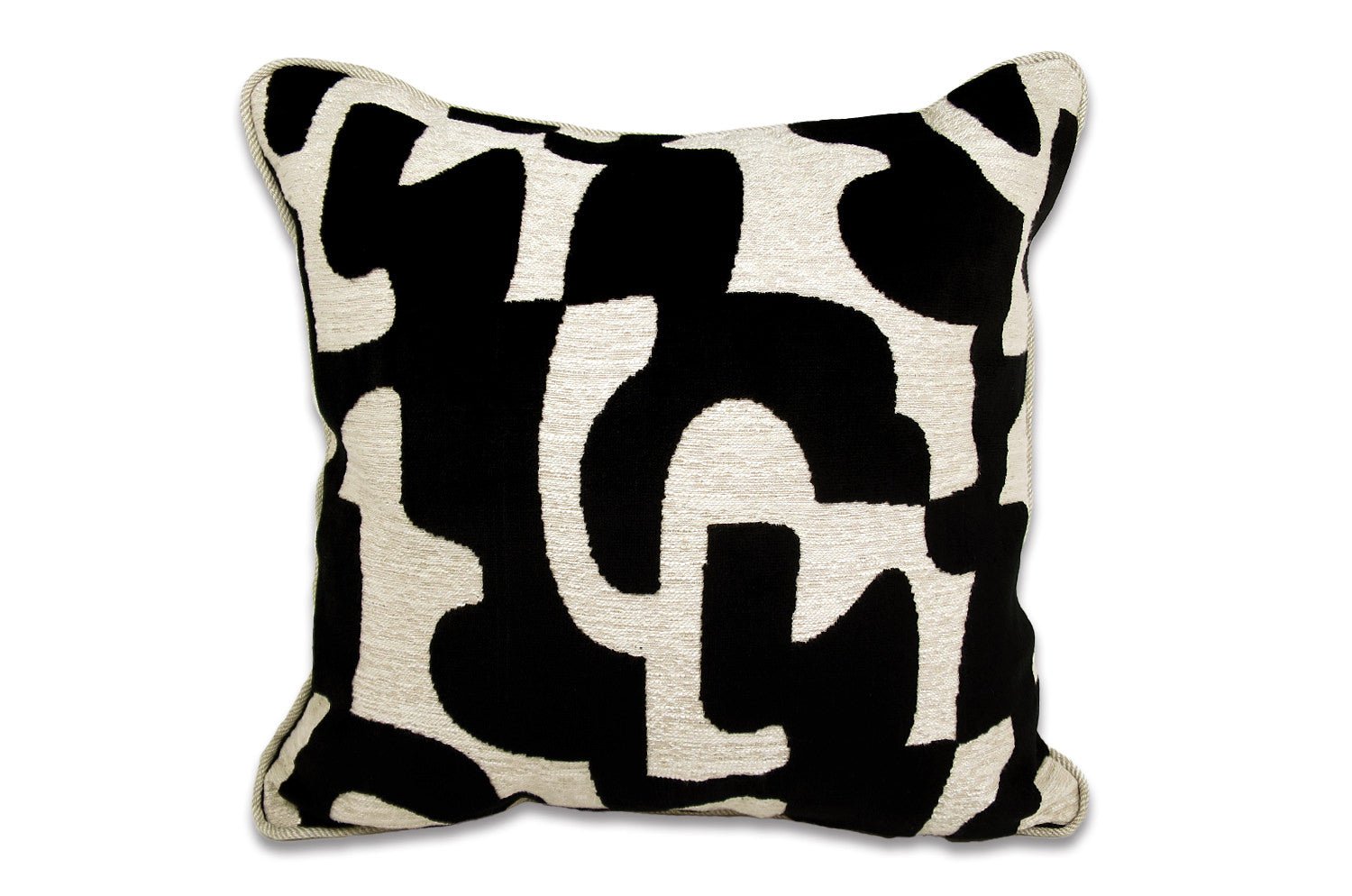 The Modern art mahori Velvet マオリ ジャカードベルベット クッションカバー (リネンブラック) 45×45cm - HOUSE OF JAPAN Shop