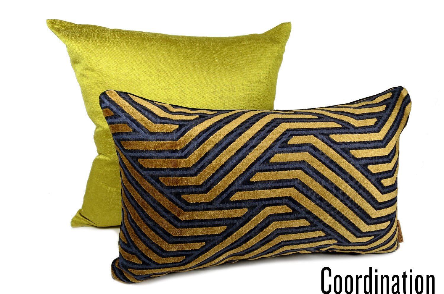 The Modernist モダニスト ジャカードベルベット クッション ゴールドブラウン 50×30cm 中材付 - HOUSE OF JAPAN Shop