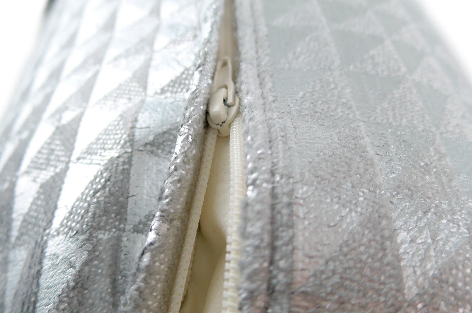 The Moonlit Pyramid Silver cushion by Kirkby Design x ELEY KISHIMOTO(イーリー キシモト)fabric クッションカバー 50×50cm - HOUSE OF JAPAN Shop