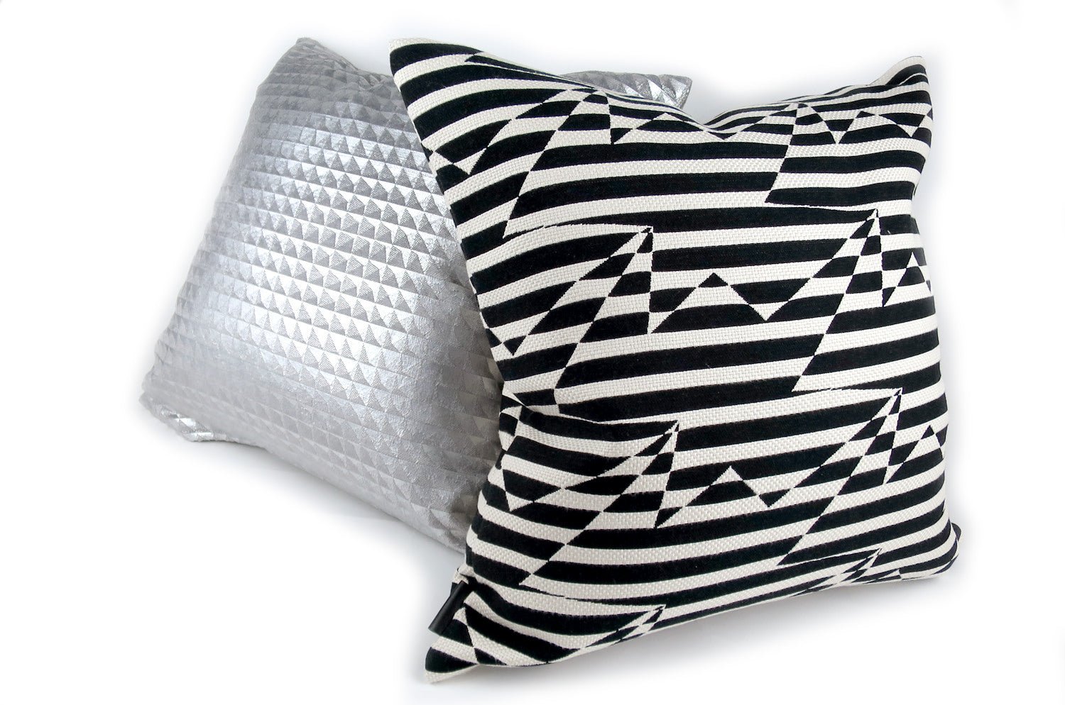 The Moonlit Pyramid Silver cushion by Kirkby Design x ELEY KISHIMOTO(イーリー キシモト)fabric クッションカバー 50×50cm - HOUSE OF JAPAN Shop