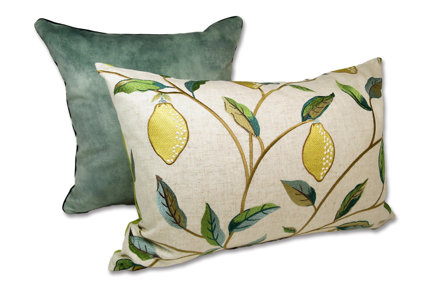 The MORRIS ウイリアムモリス レモンツリー 刺繍クッション(ライトグリーン) 50×35cm 中材付 - HOUSE OF JAPAN Shop