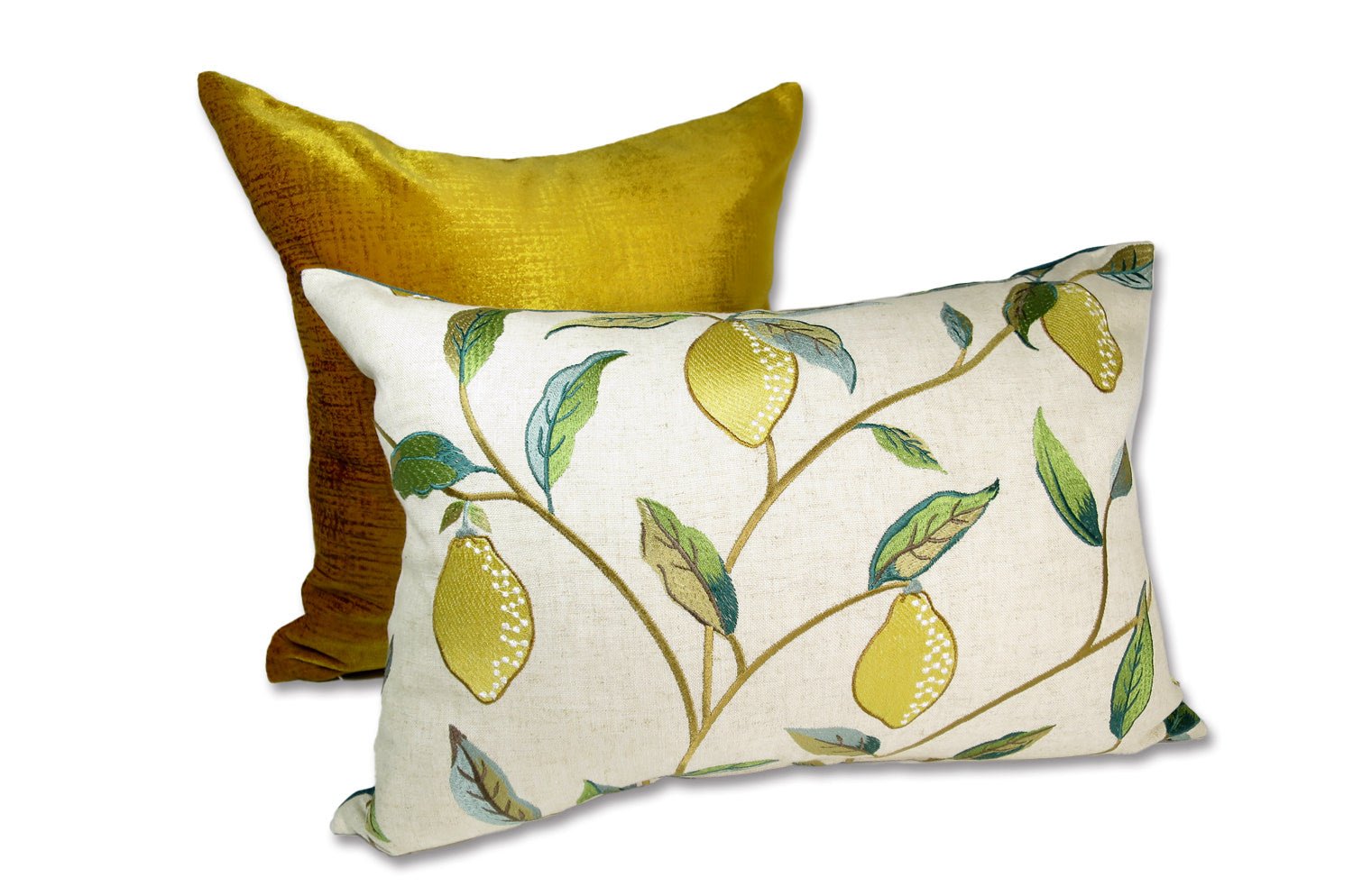 The MORRIS ウイリアムモリス レモンツリー 刺繍クッション(ブルーグリーン) 50×35cm 中材付 - HOUSE OF JAPAN Shop