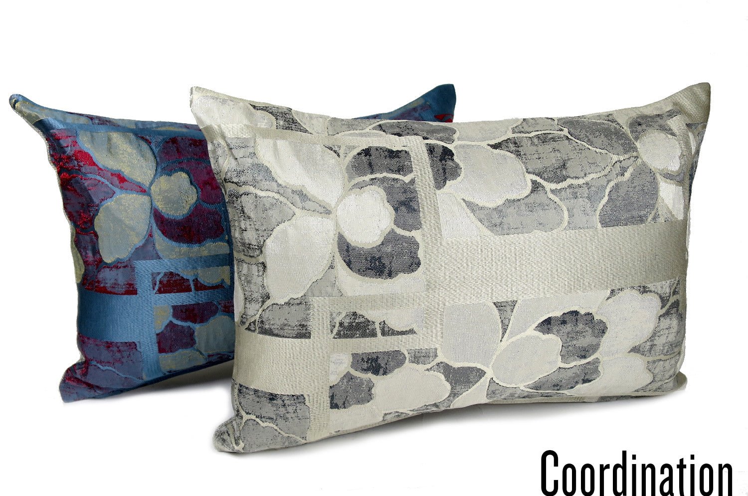 The NAGANO アルマーニカーザ ナガノ クッション(Ghiacchio/Argento アイスグレー) 45×30cm フェザー中材付 - HOUSE OF JAPAN Shop