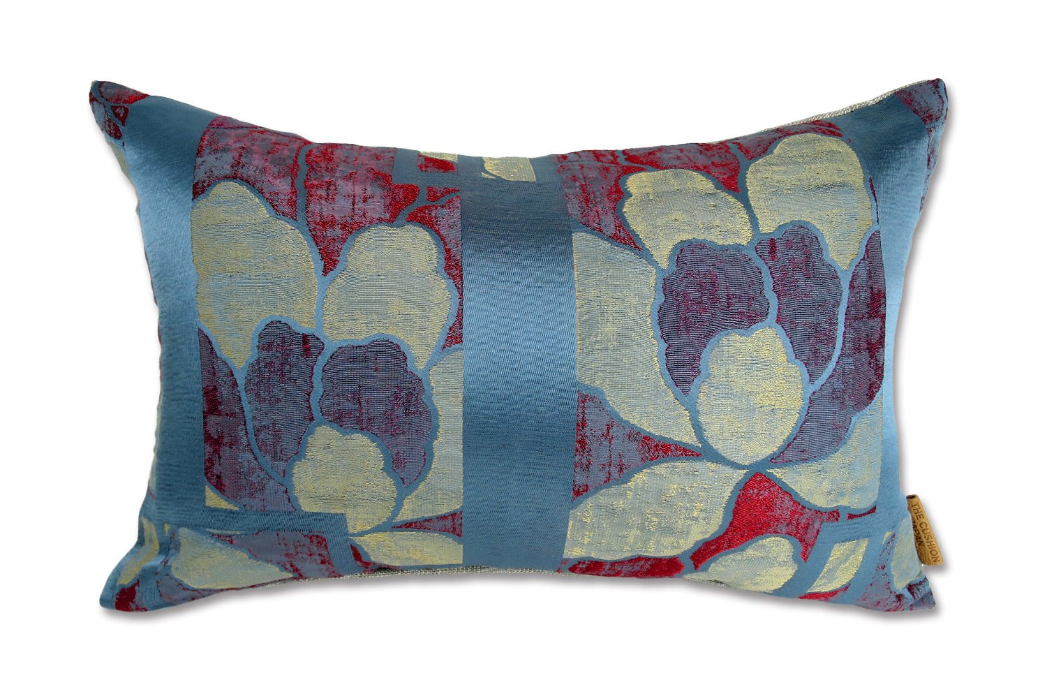 The NAGANO アルマーニカーザ ナガノ クッション(PETROLIO/ROSSO/ORO ブルー) 45×30cm フェザー中材付 - HOUSE OF JAPAN Shop