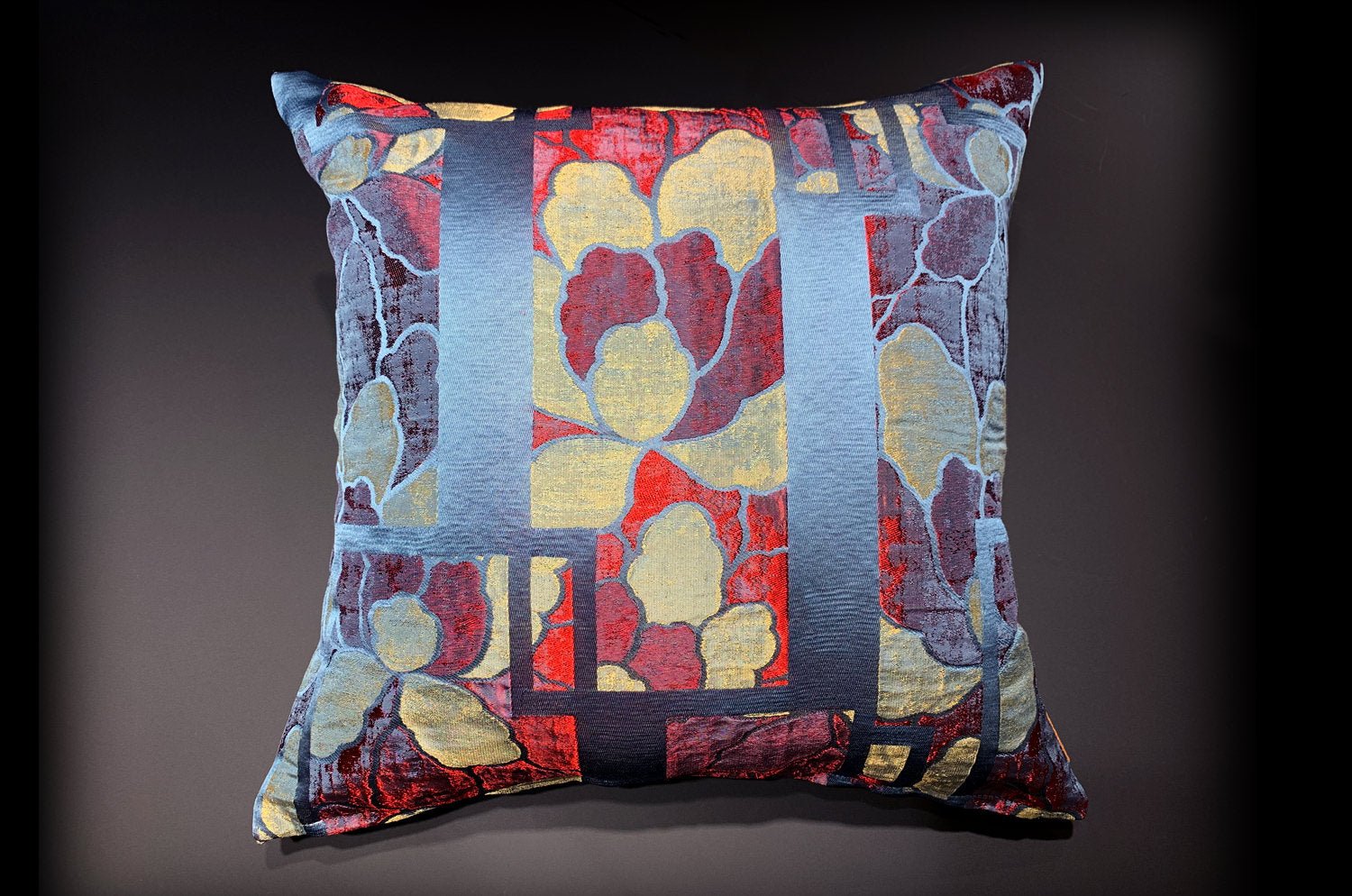 The NAGANO アルマーニカーザ ナガノ クッションカバー(PETROLIO/ROSSO/ORO ブルー) 45×45cm - HOUSE OF JAPAN Shop