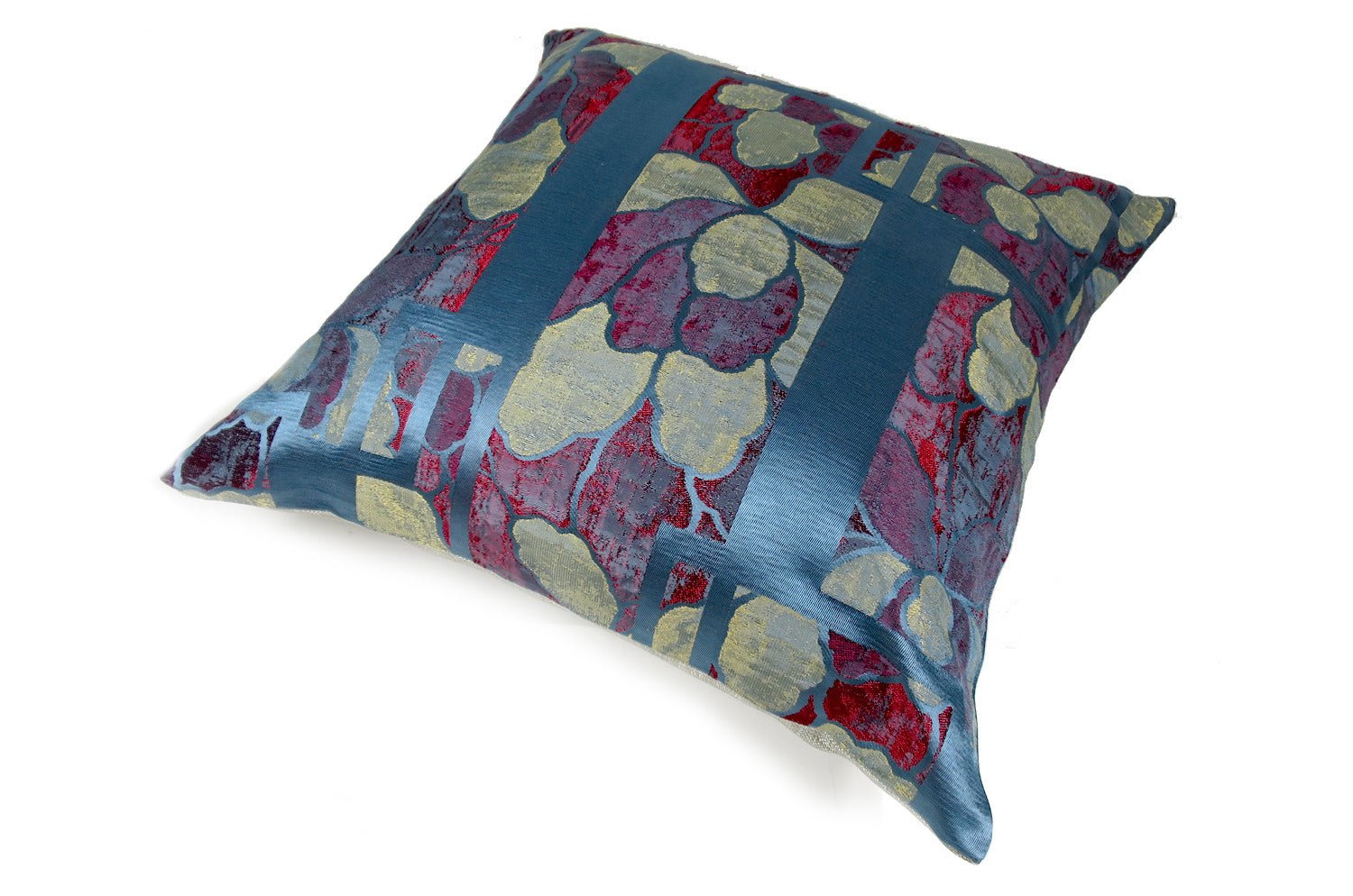 The NAGANO アルマーニカーザ ナガノ クッションカバー(PETROLIO/ROSSO/ORO ブルー) 45×45cm - HOUSE OF JAPAN Shop