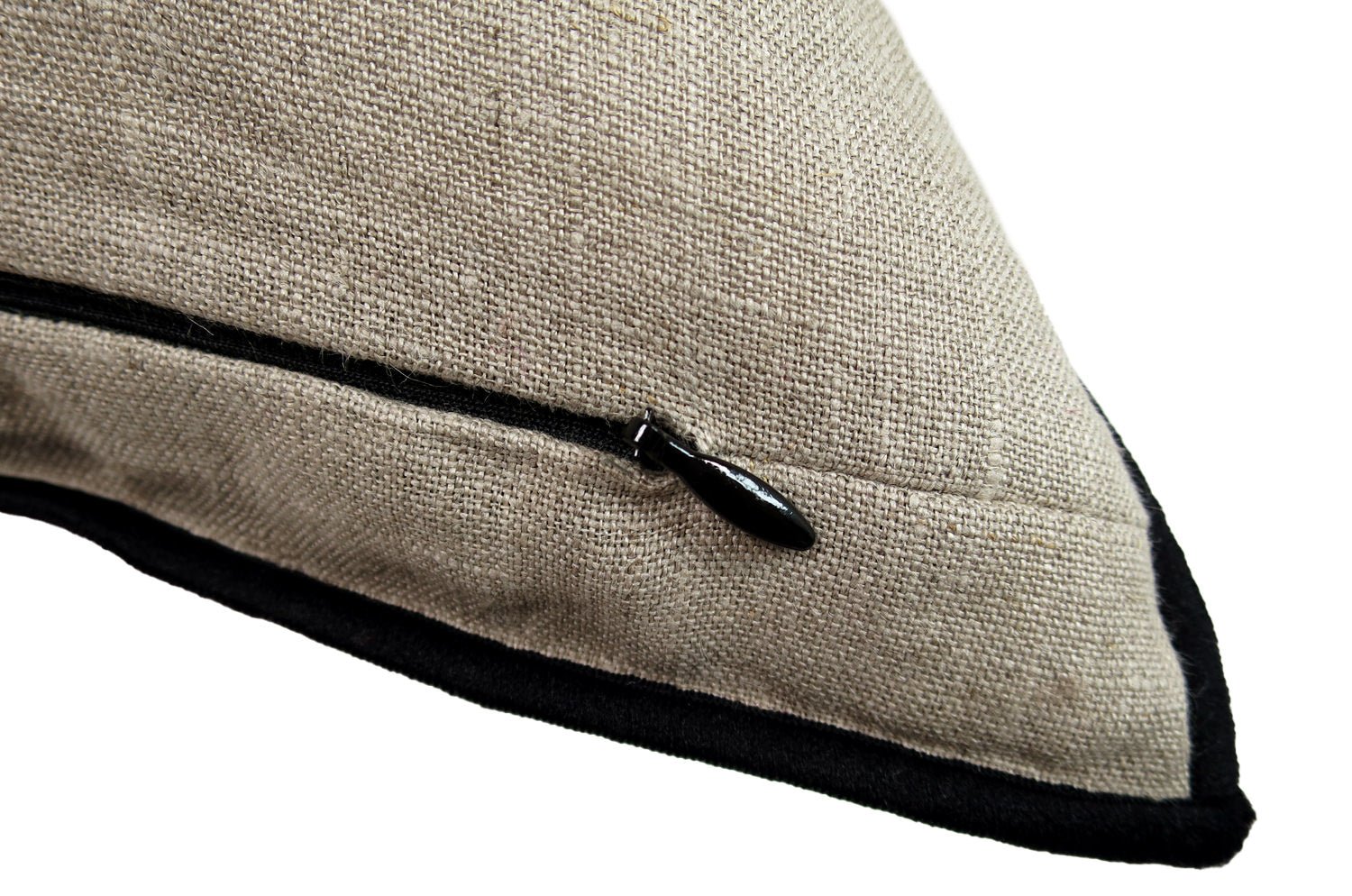 The Natural フレンチウール+リネン フレームクッションカバー (ローズピンク&ベージュ) 45×45cm - HOUSE OF JAPAN Shop