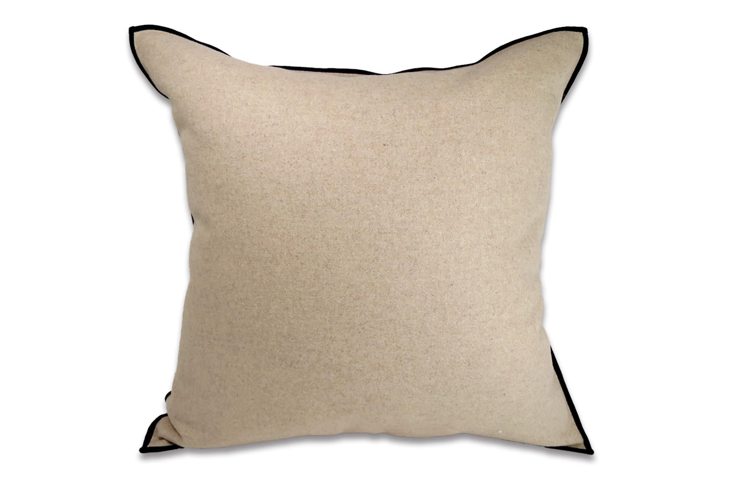 The Natural フレンチウール+リネン フレームクッションカバー (エクリュベージュ&サンド) 45×45cm - HOUSE OF JAPAN Shop