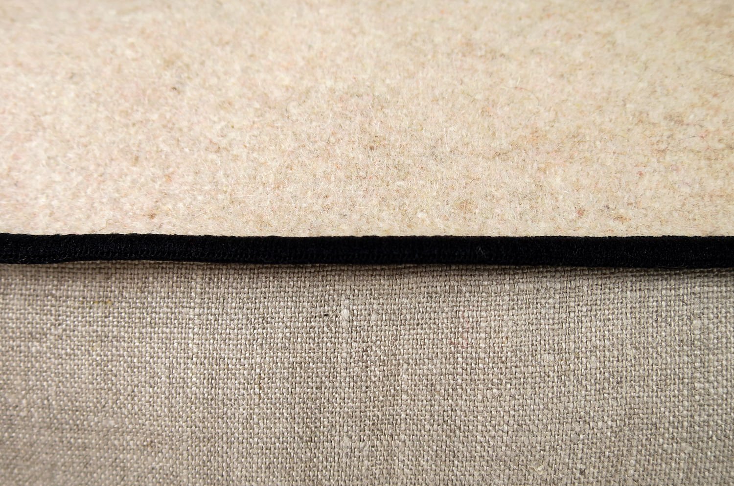 The Natural フレンチウール+リネン フレームクッションカバー (エクリュベージュ&サンド) 45×45cm - HOUSE OF JAPAN Shop