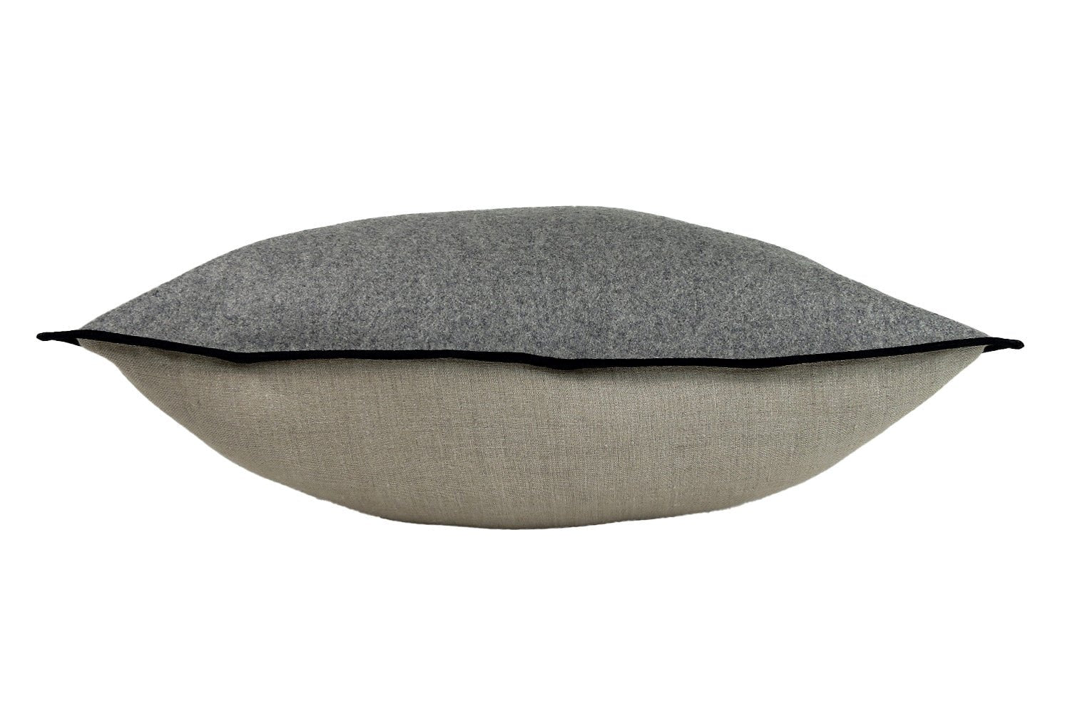 The Natural フレンチウール+リネン フレームクッションカバー (グリスグレー&サンド) 45×45cm - HOUSE OF JAPAN Shop