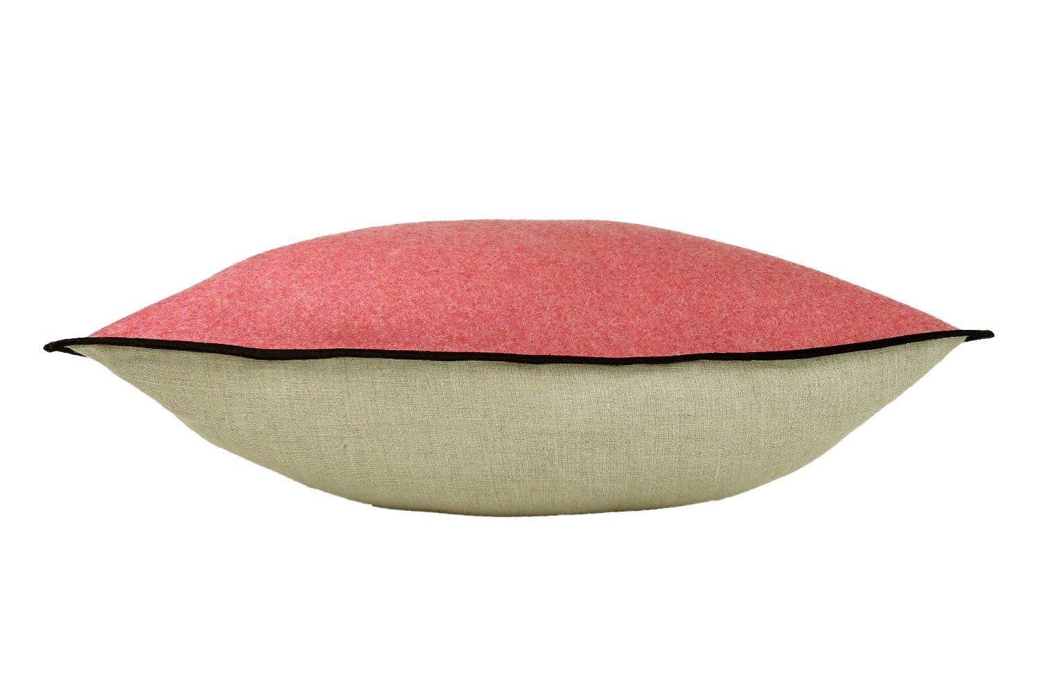 The Natural フレンチウール+リネン フレームクッションカバー (ローズピンク&ベージュ) 45×45cm - HOUSE OF JAPAN Shop