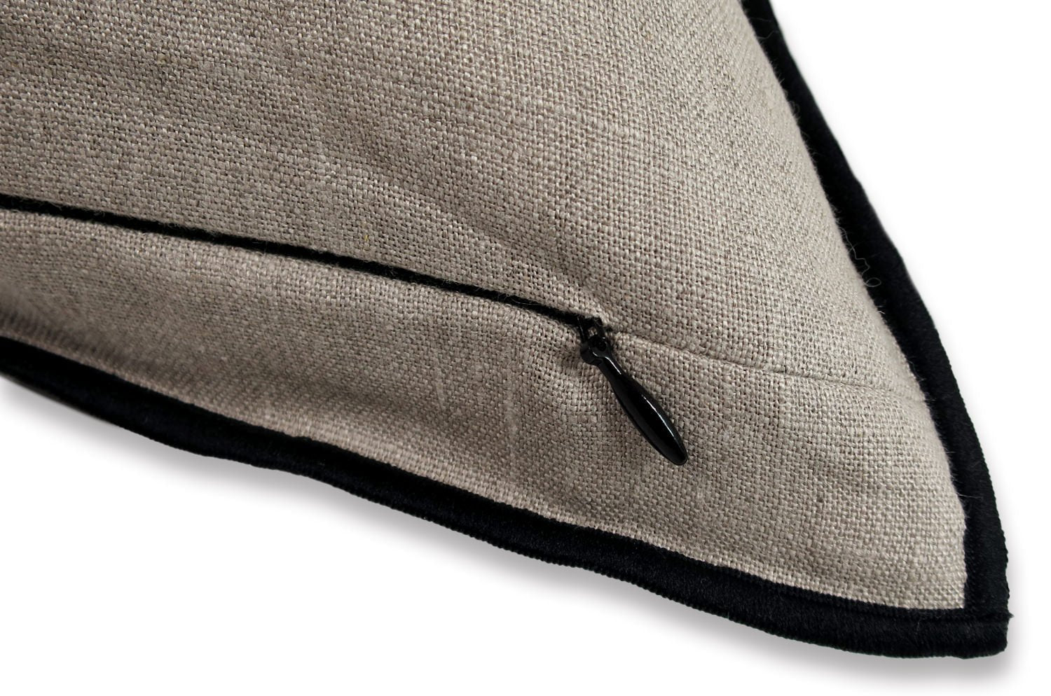 The Natural フレンチウール+リネン フレームクッションカバー (グリスグレー&サンド) 45×45cm - HOUSE OF JAPAN Shop