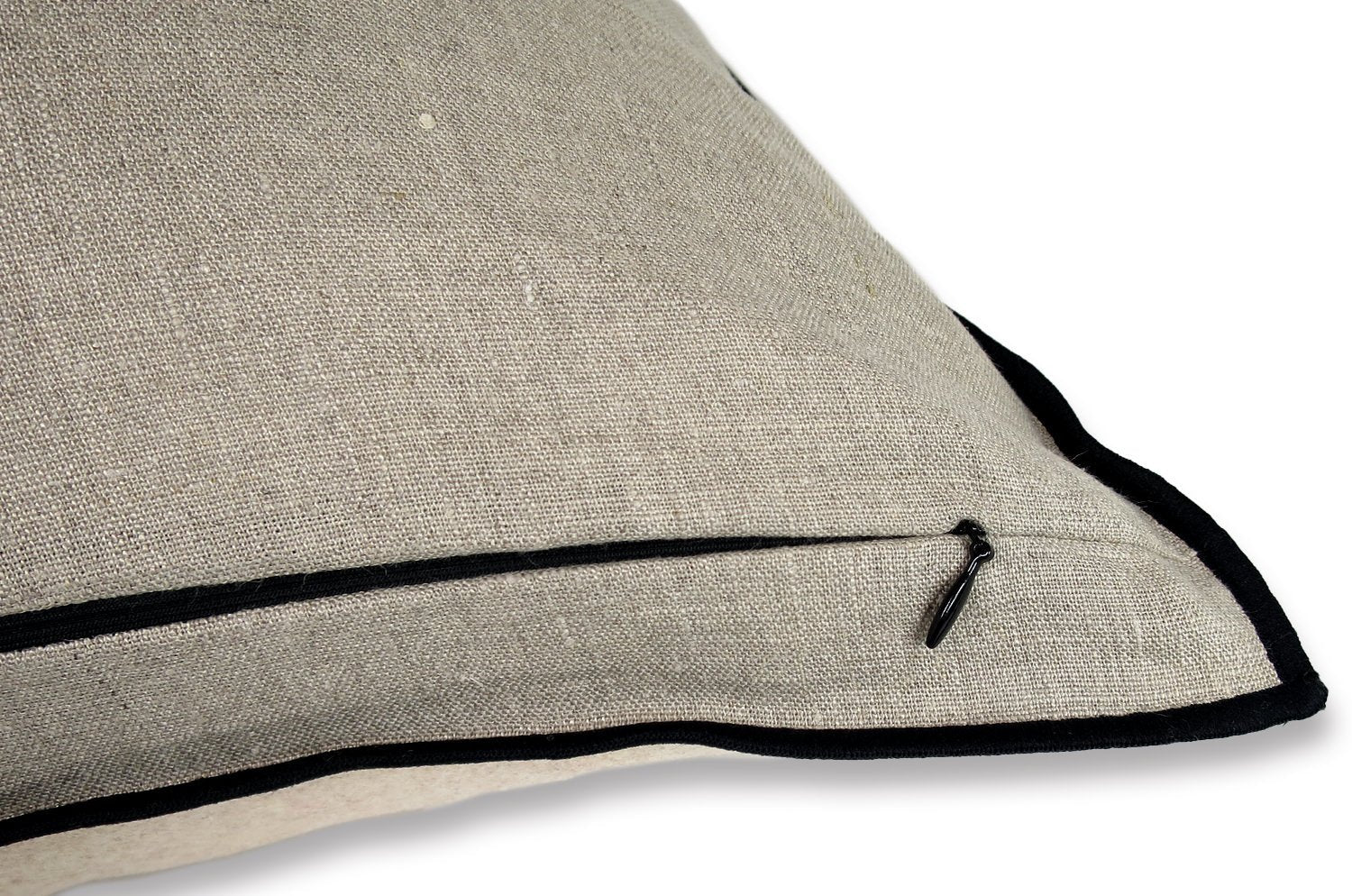 The Natural フレンチウール+リネン フレームクッションカバー (エクリュベージュ&サンド) 45×45cm - HOUSE OF JAPAN Shop