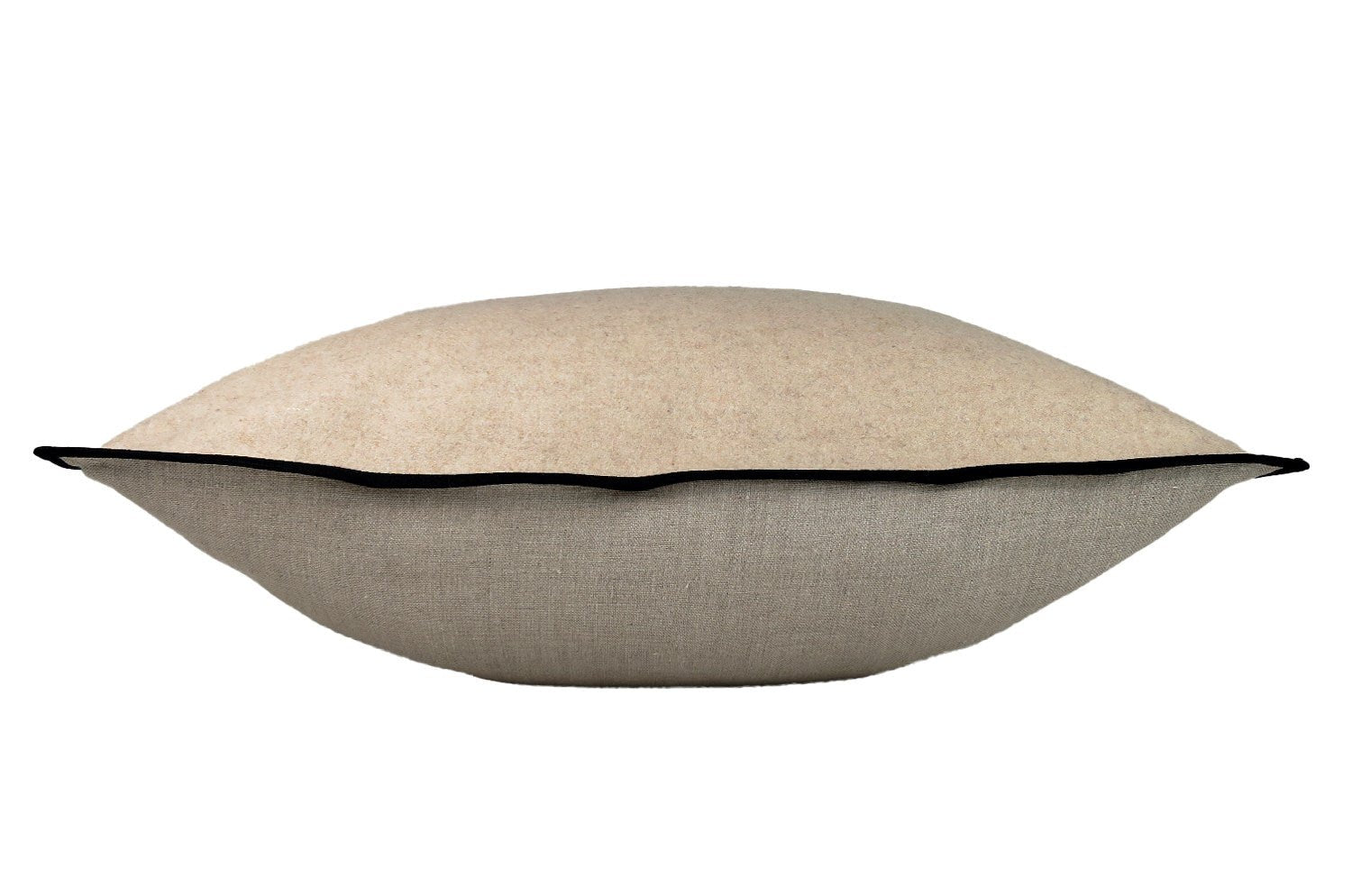 The Natural フレンチウール+リネン フレームクッションカバー (エクリュベージュ&サンド) 45×45cm - HOUSE OF JAPAN Shop