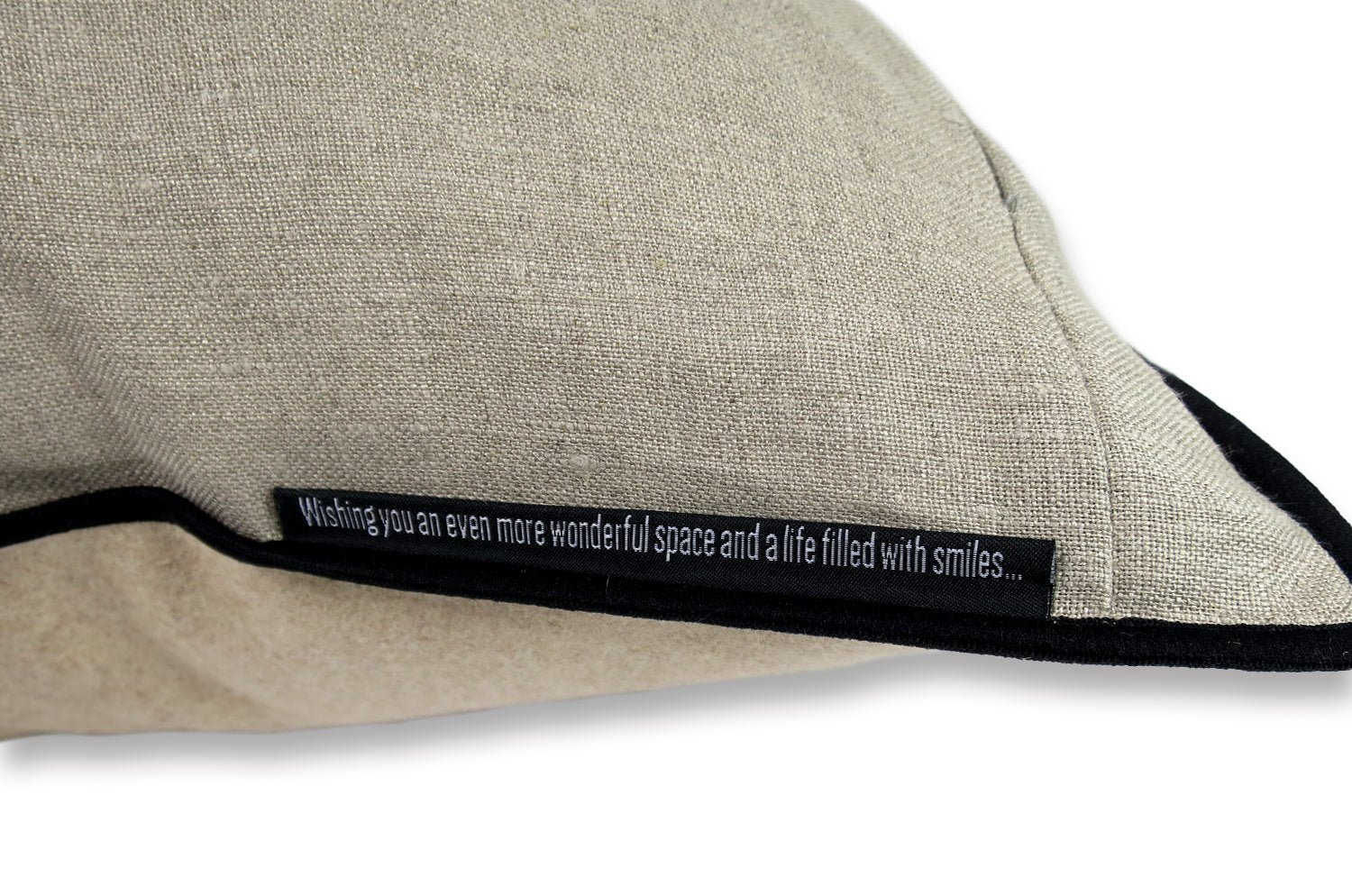 The Natural フレンチウール+リネン フレームクッションカバー (エクリュベージュ&サンド) 45×45cm - HOUSE OF JAPAN Shop