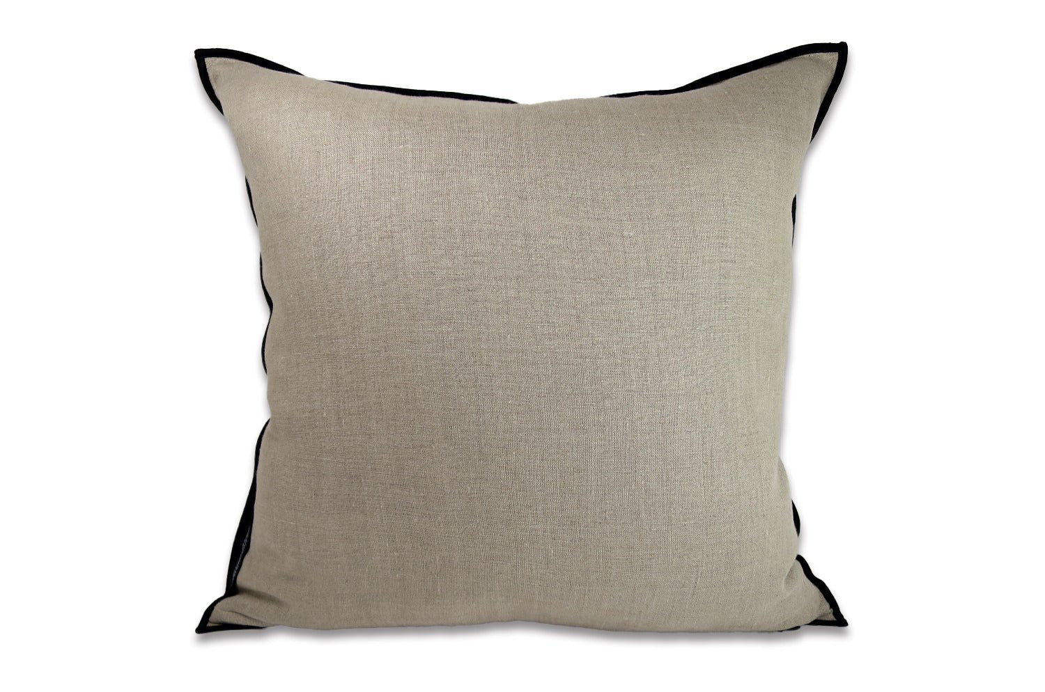 The Natural フレンチウール+リネン フレームクッションカバー (グリスグレー&サンド) 45×45cm - HOUSE OF JAPAN Shop