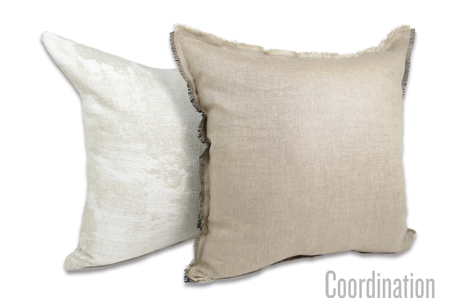 The Natural Linen ナチュラルリネンシャギーフリンジ クッションカバー(ナチュラル×ブラック) 45×45cm - HOUSE OF JAPAN Shop