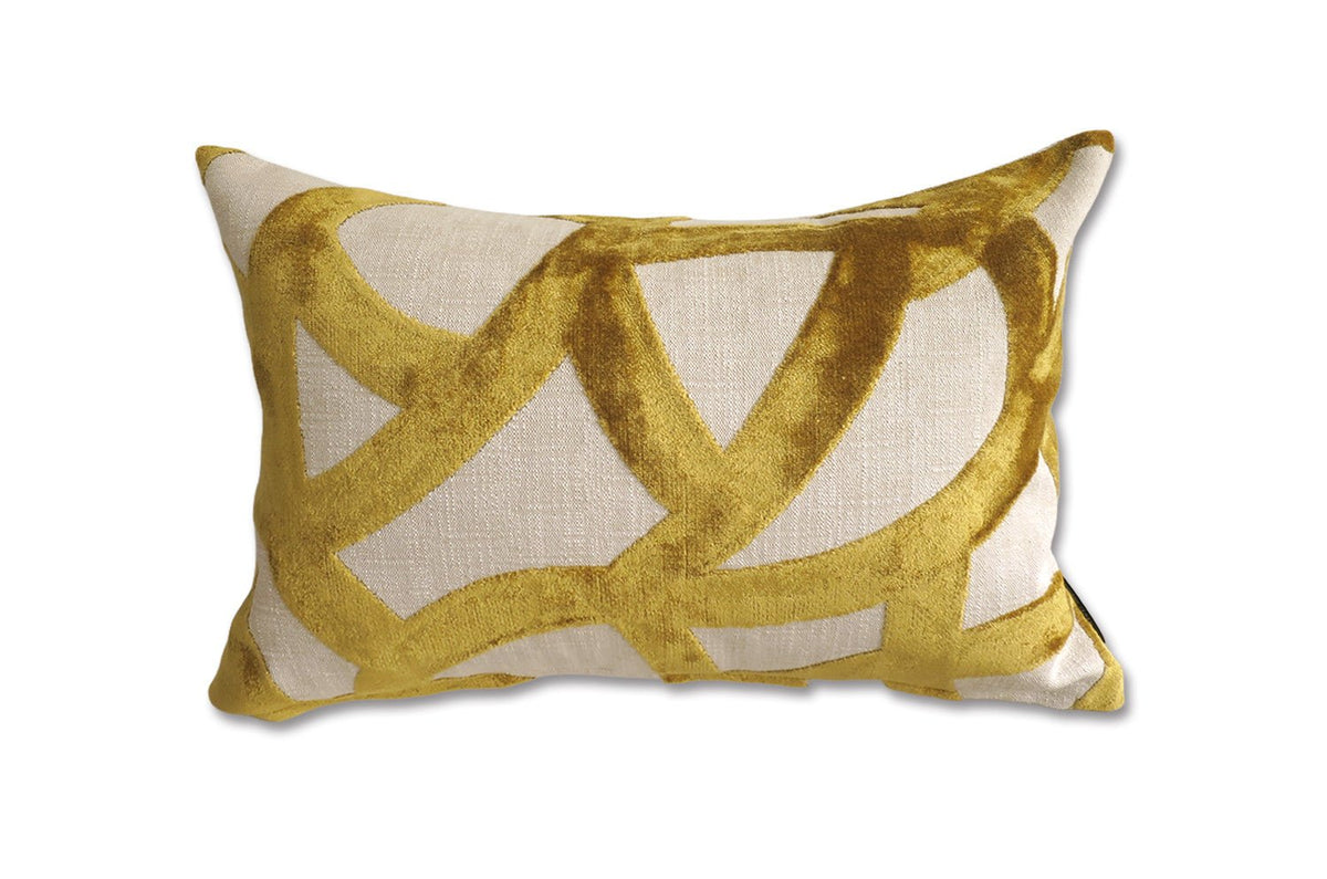The ORBIT オービット イギリス製コットン混ジャガード×リネン クッション Saffron(サフランイエロー) 45×30cm 中材付 - HOUSE OF JAPAN Shop