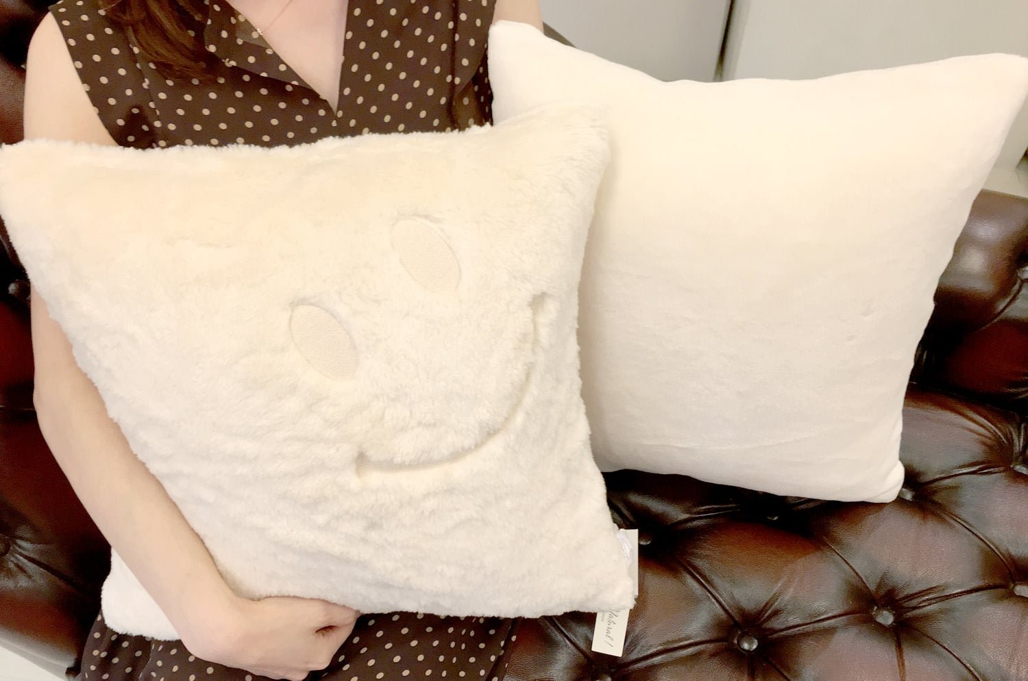 The Organic Cotton 白雪オーガニックコットンファークッションカバー 45×45cm - HOUSE OF JAPAN Shop