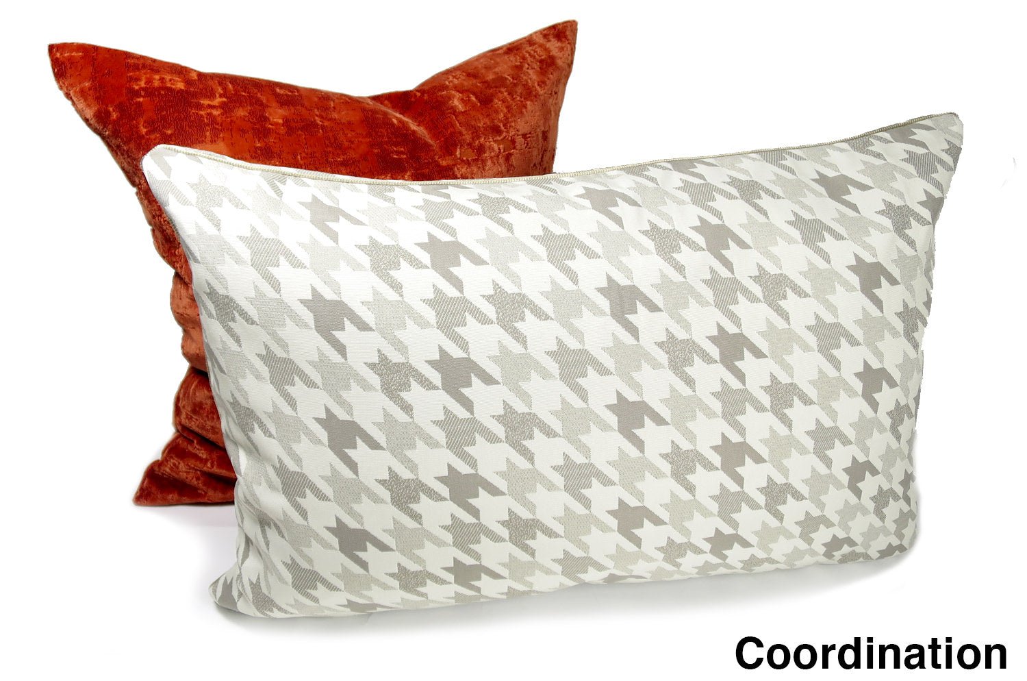 The Outdoor fabric千鳥格子クッション グレージュ 60×40cm 中材付 - HOUSE OF JAPAN Shop