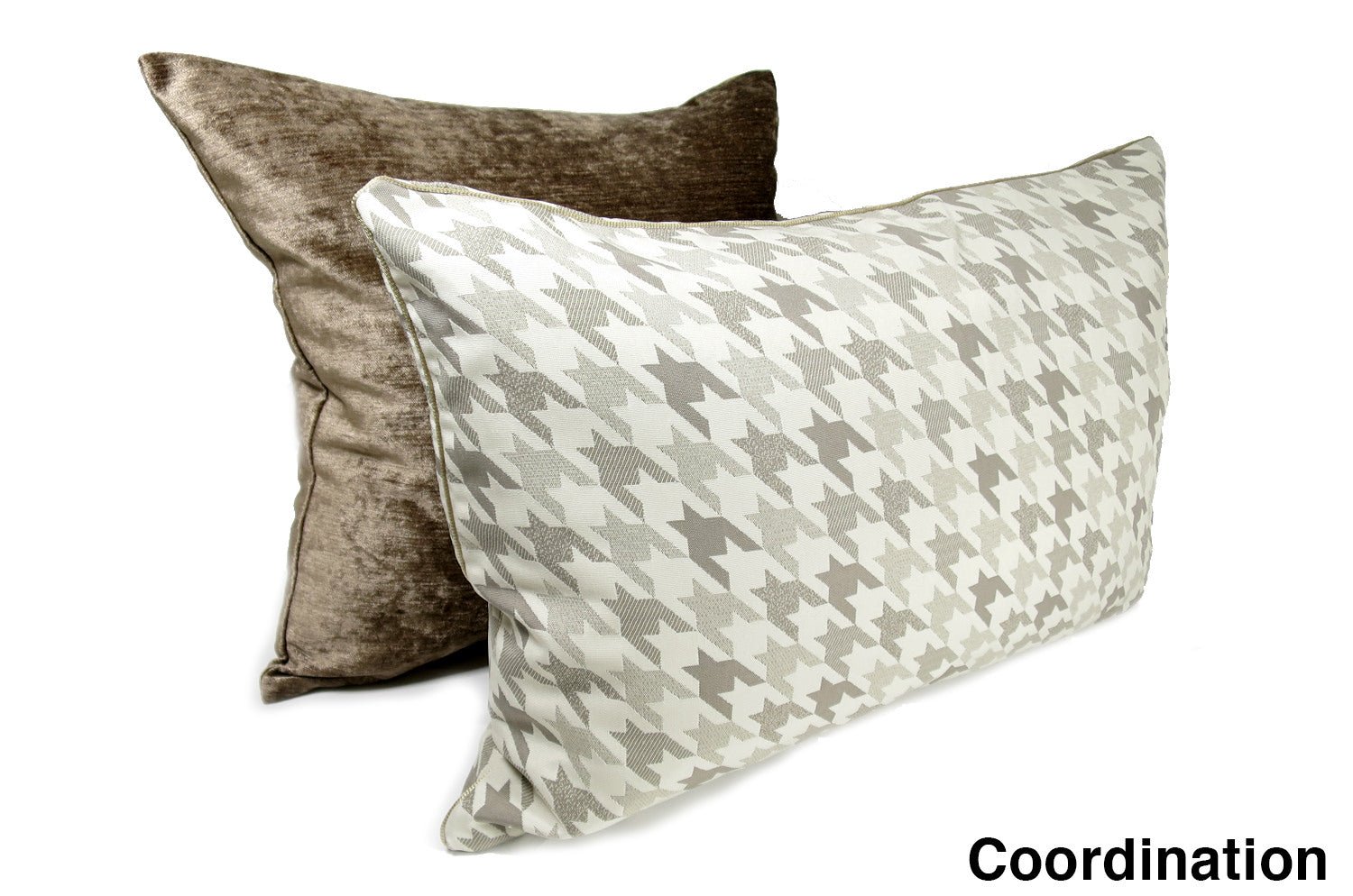 The Outdoor fabric千鳥格子クッション グレージュ 60×40cm 中材付 - HOUSE OF JAPAN Shop