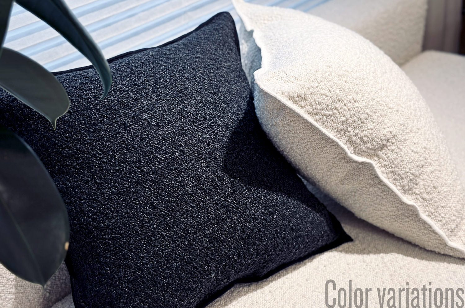 The Ovis オービス ブークレ フレーム クッションカバー (アイボリー) 45×45cm - HOUSE OF JAPAN Shop