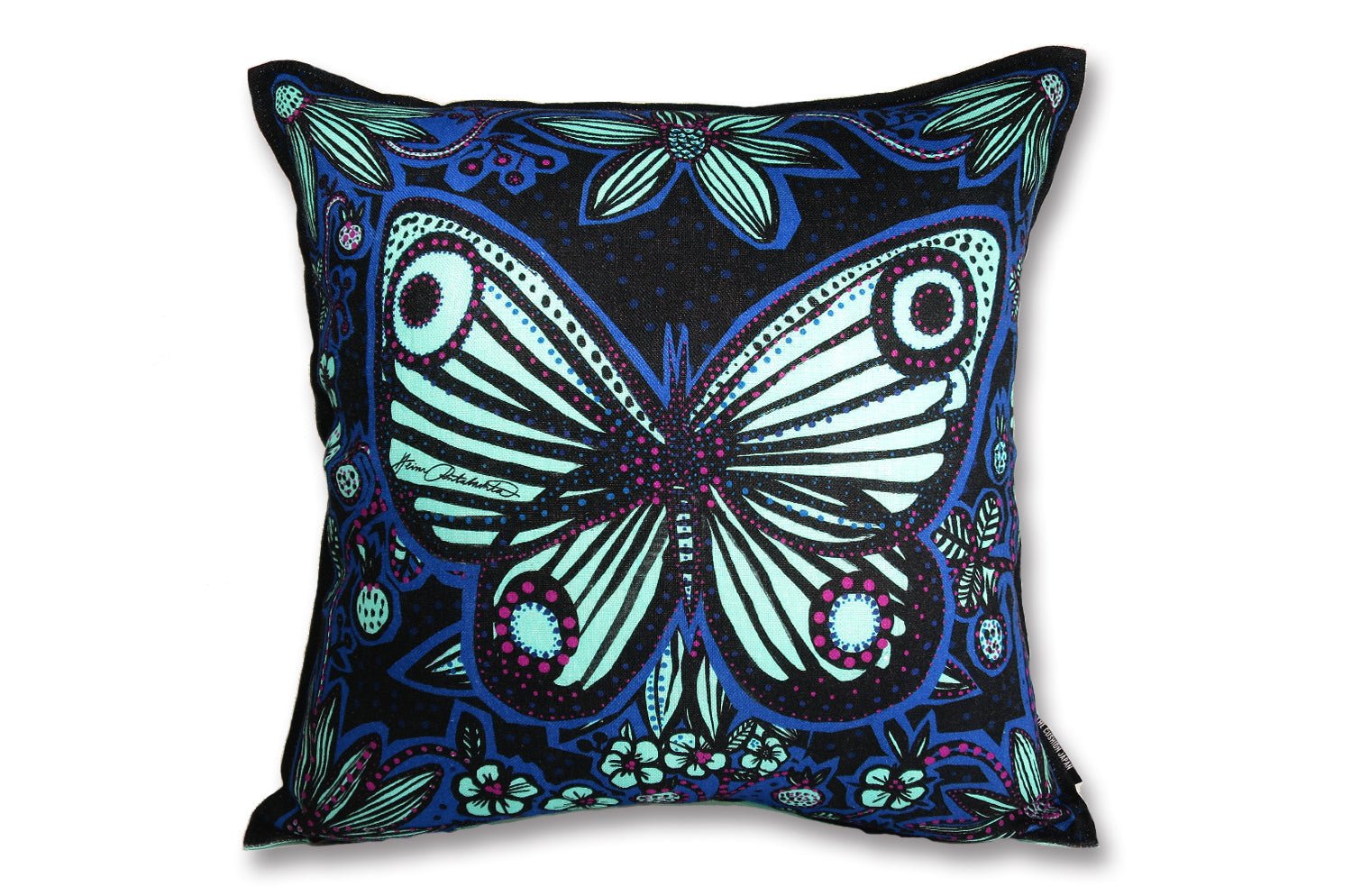 The Päiväperho - パイヴァペルホ ヘイニ・リータフフタデザイン リネンクッションカバー 45×45cm - HOUSE OF JAPAN Shop