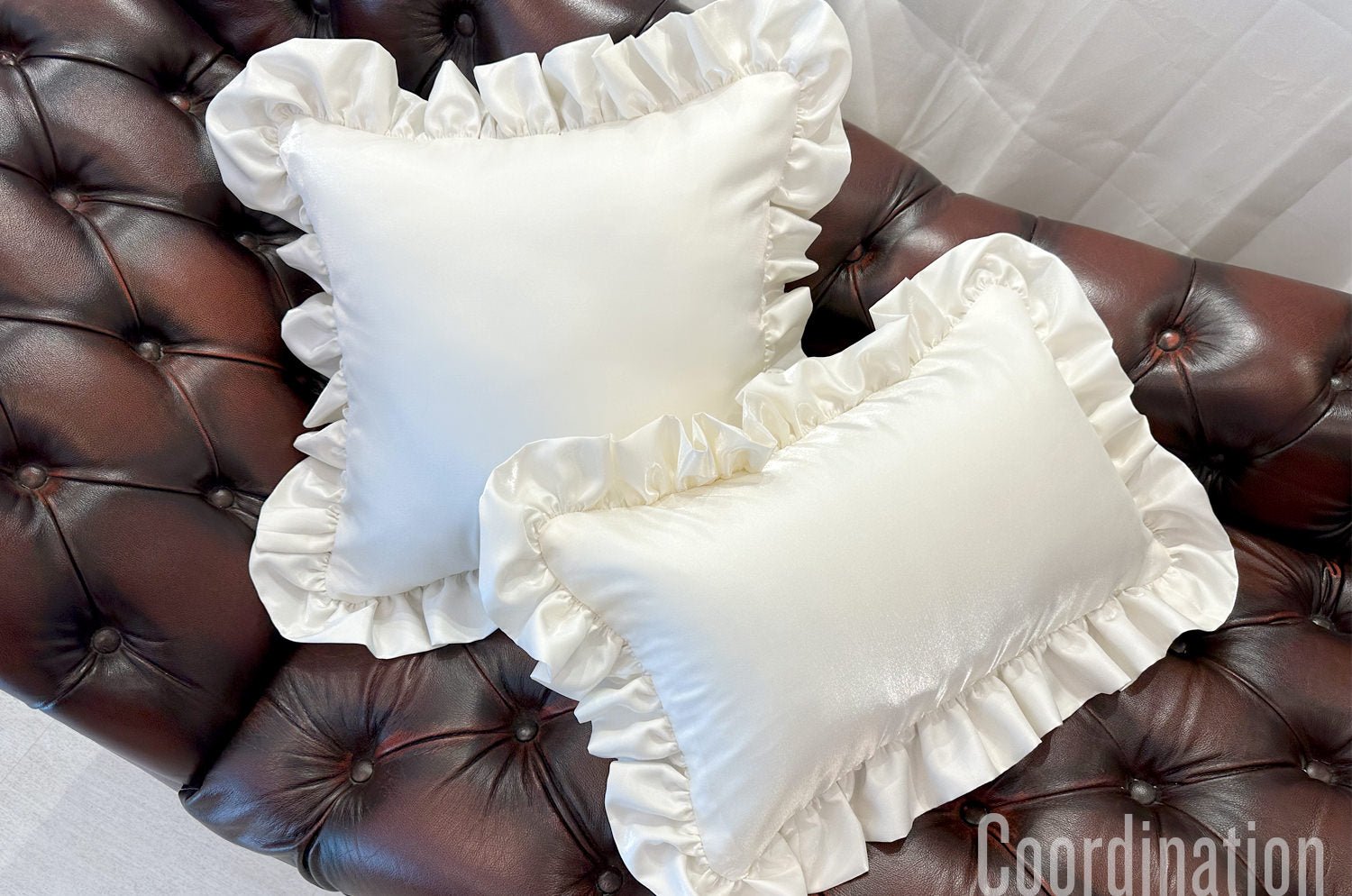 The Pearl Satin パールサテン パフフリルクッションカバー 45×45cm (57cm) - HOUSE OF JAPAN Shop