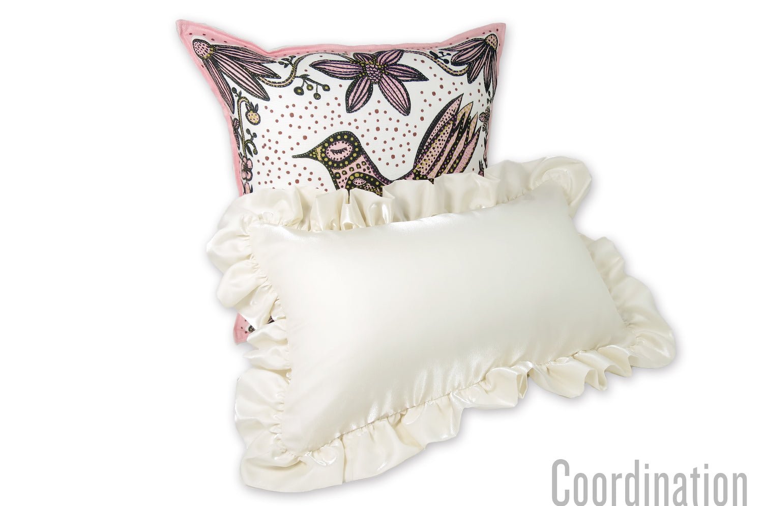 The Pearl Satin パールサテン パフフリル横長クッション 50×30cm(62×42cm) 中材付 - HOUSE OF JAPAN Shop