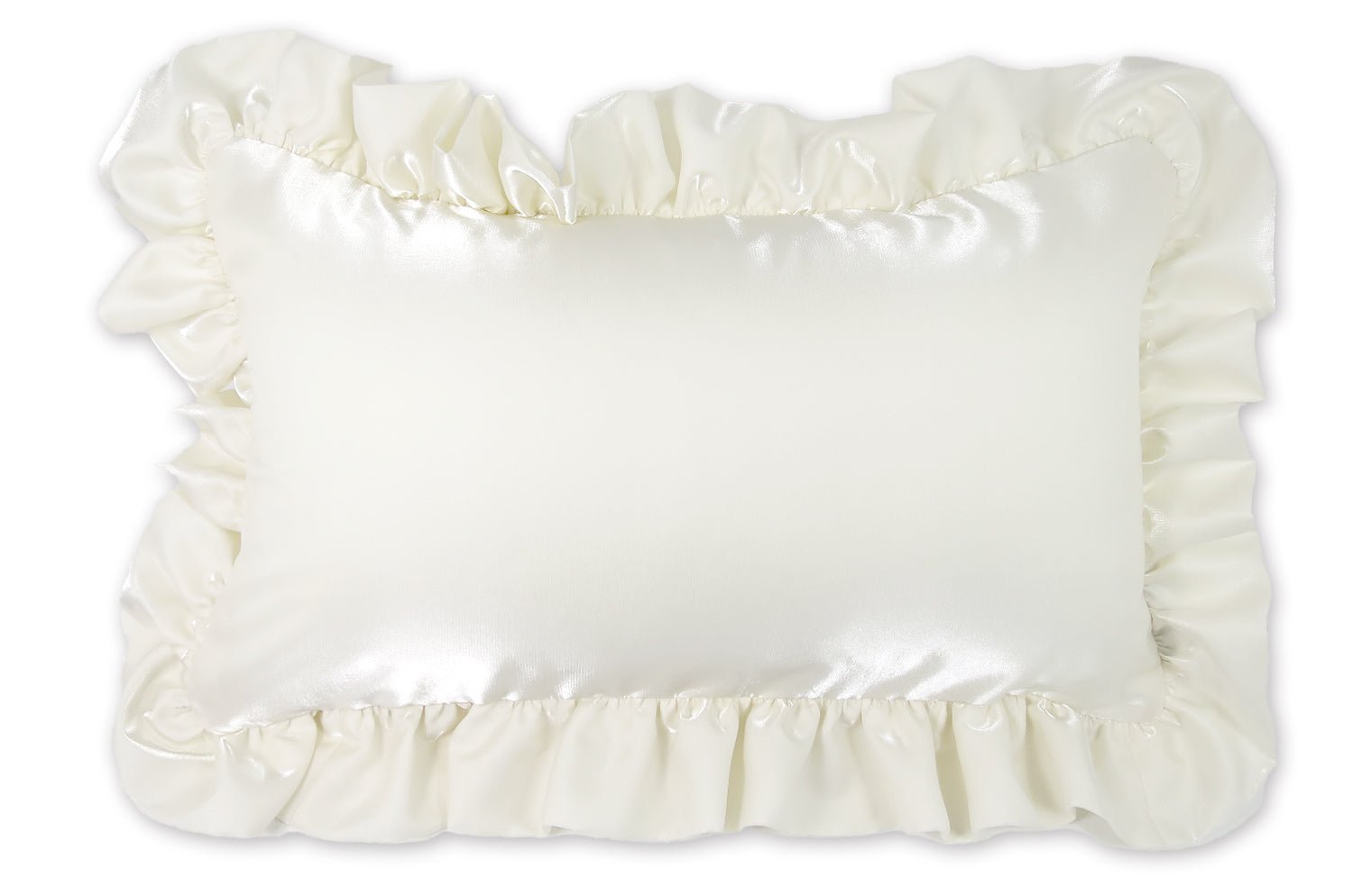 The Pearl Satin パールサテン パフフリル横長クッション 50×30cm(62×42cm) 中材付 - HOUSE OF JAPAN Shop